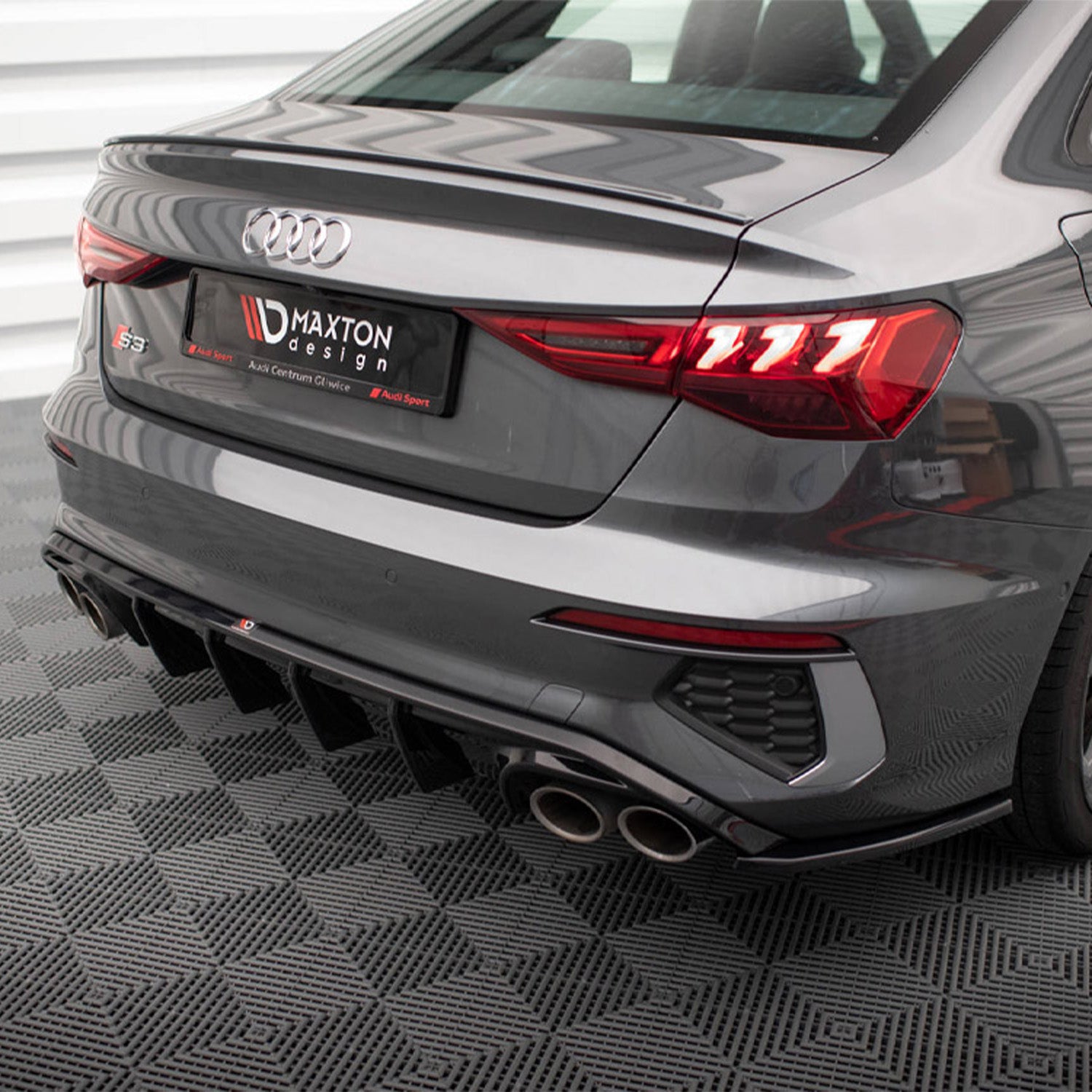Maxton Design Audi S3 8Y Sedan Gloss Black Rear Diffuser