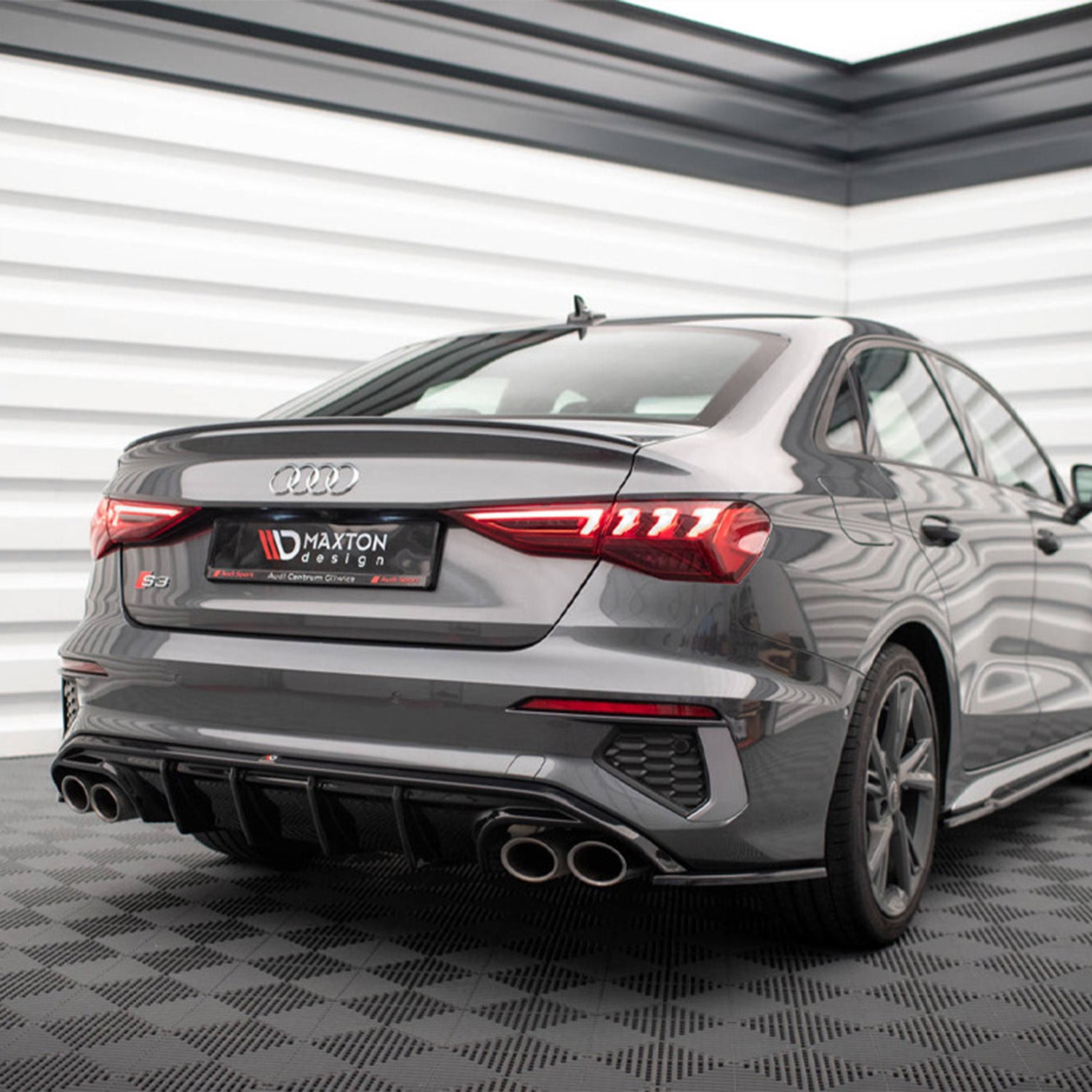 Maxton Design Audi S3 8Y Sedan Gloss Black Rear Diffuser
