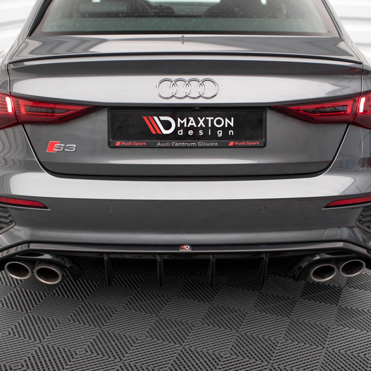 Maxton Design Audi S3 8Y Sedan Gloss Black Rear Diffuser