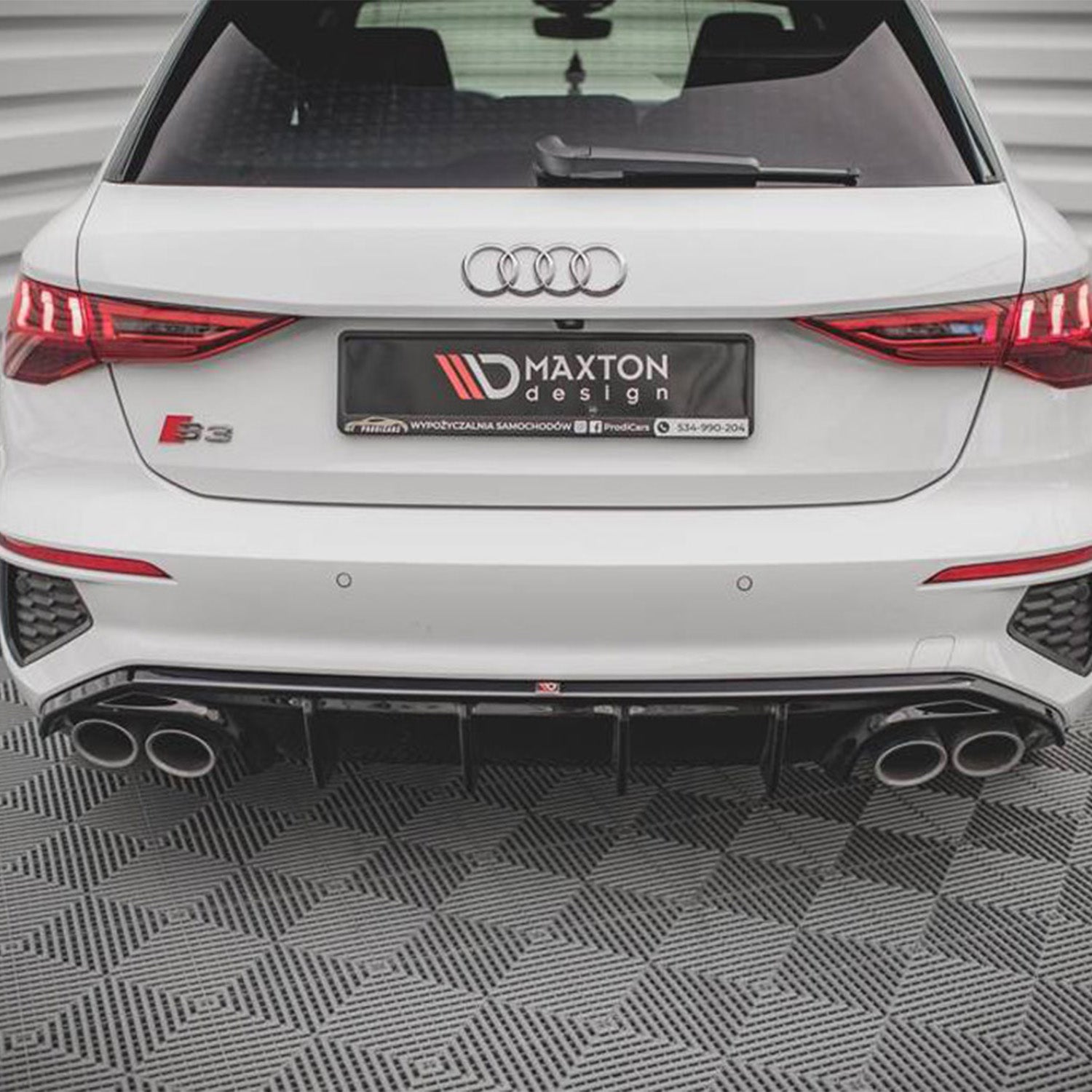 Maxton Design Audi S3 8Y Sportback Gloss Black Rear Diffuser