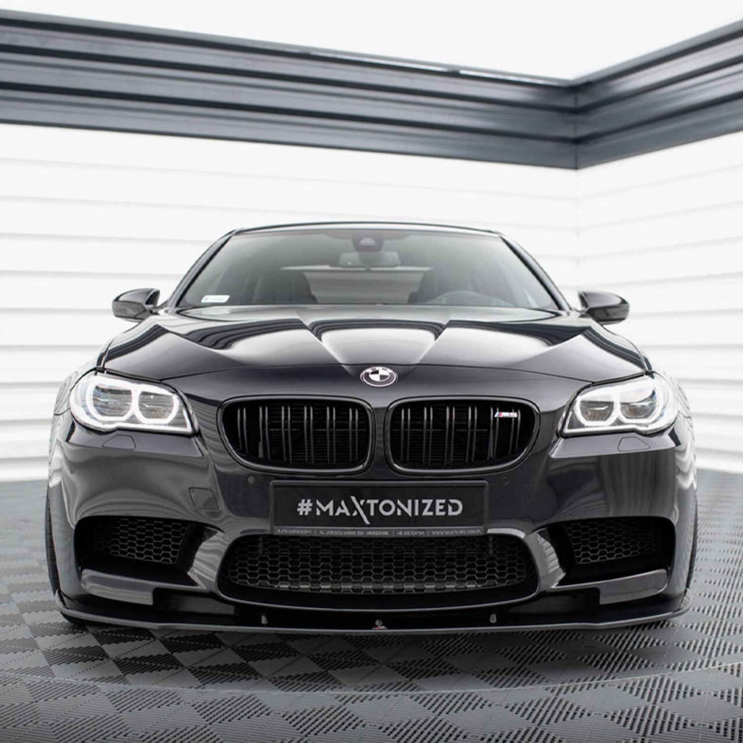 Maxton Design BMW F10 M5 V1 Gloss Black Front Splitter