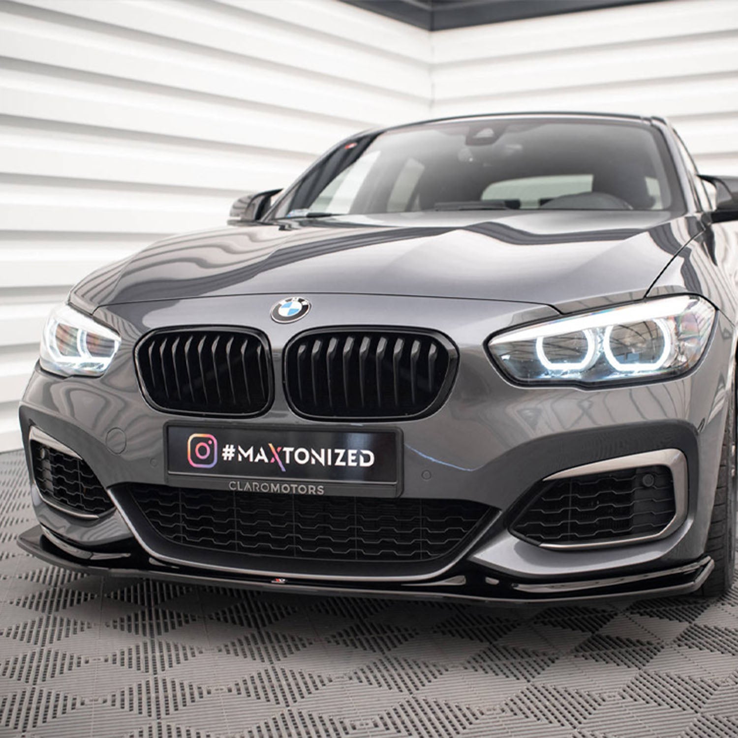 Maxton Design BMW F20 1 Series V3 Gloss Black Front Splitter M140i M135i BM-1-F20F-M-FD3G