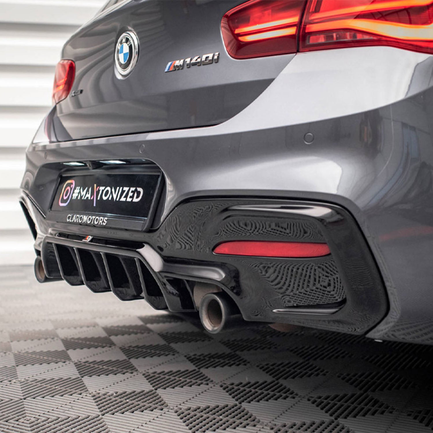Maxton Design BMW F20 F21 M140i M135i Gloss Black Rear Diffuser