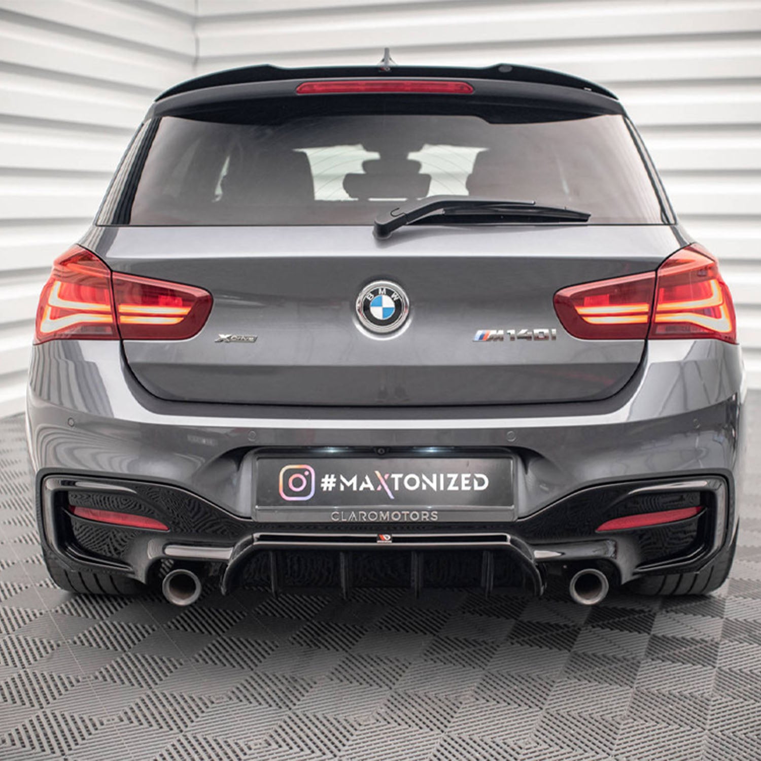 Maxton Design BMW F20 F21 M140i M135i Gloss Black Rear Diffuser