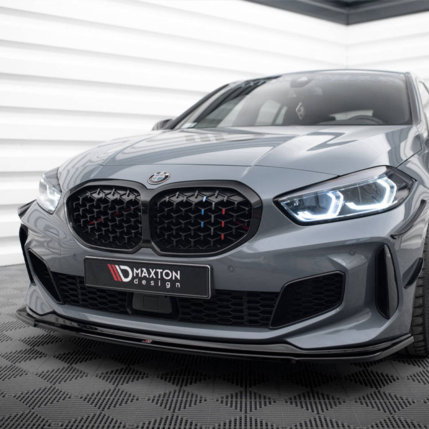 Maxton Design BMW F40 M135i Gloss Black V1 Front Splitter