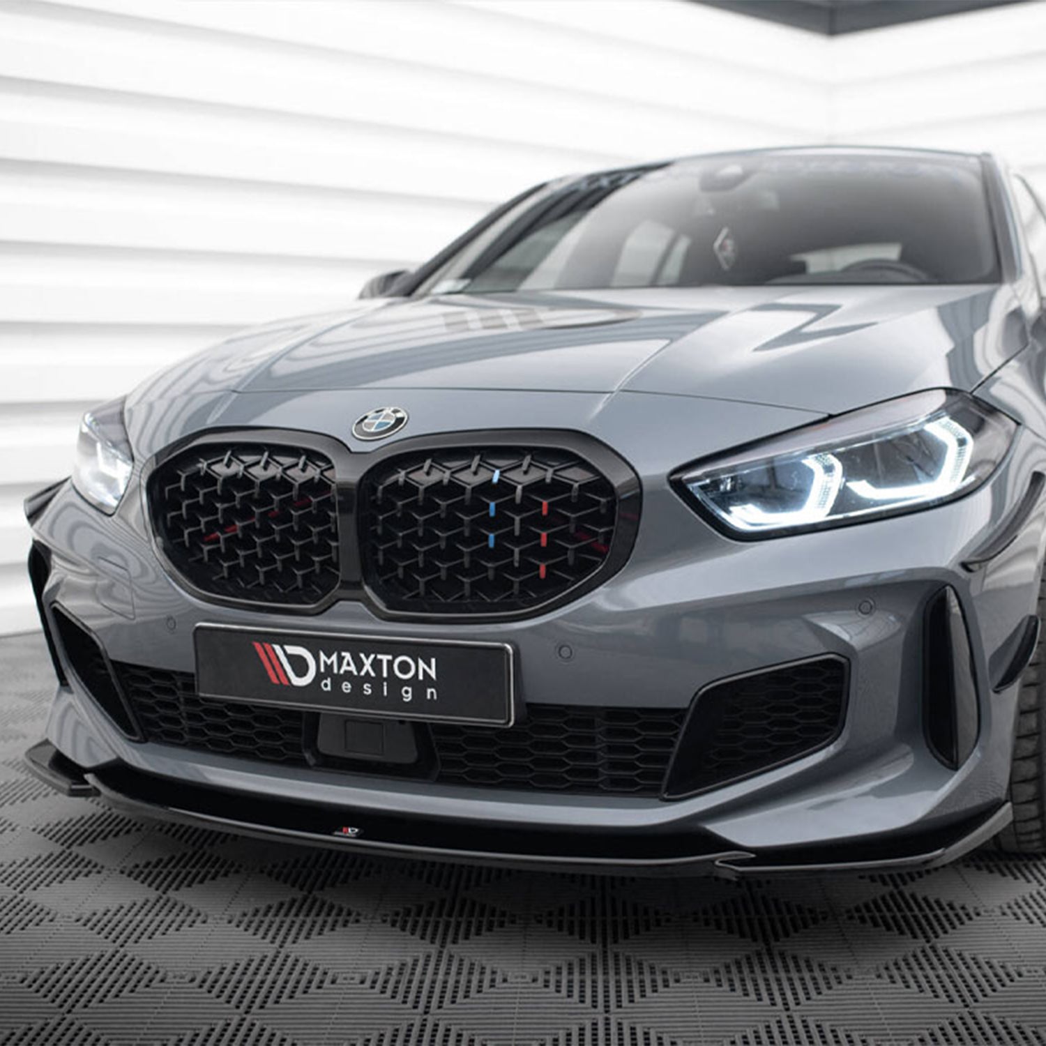 Maxton Design BMW F40 M135i V3 Gloss Black Front Splitter
