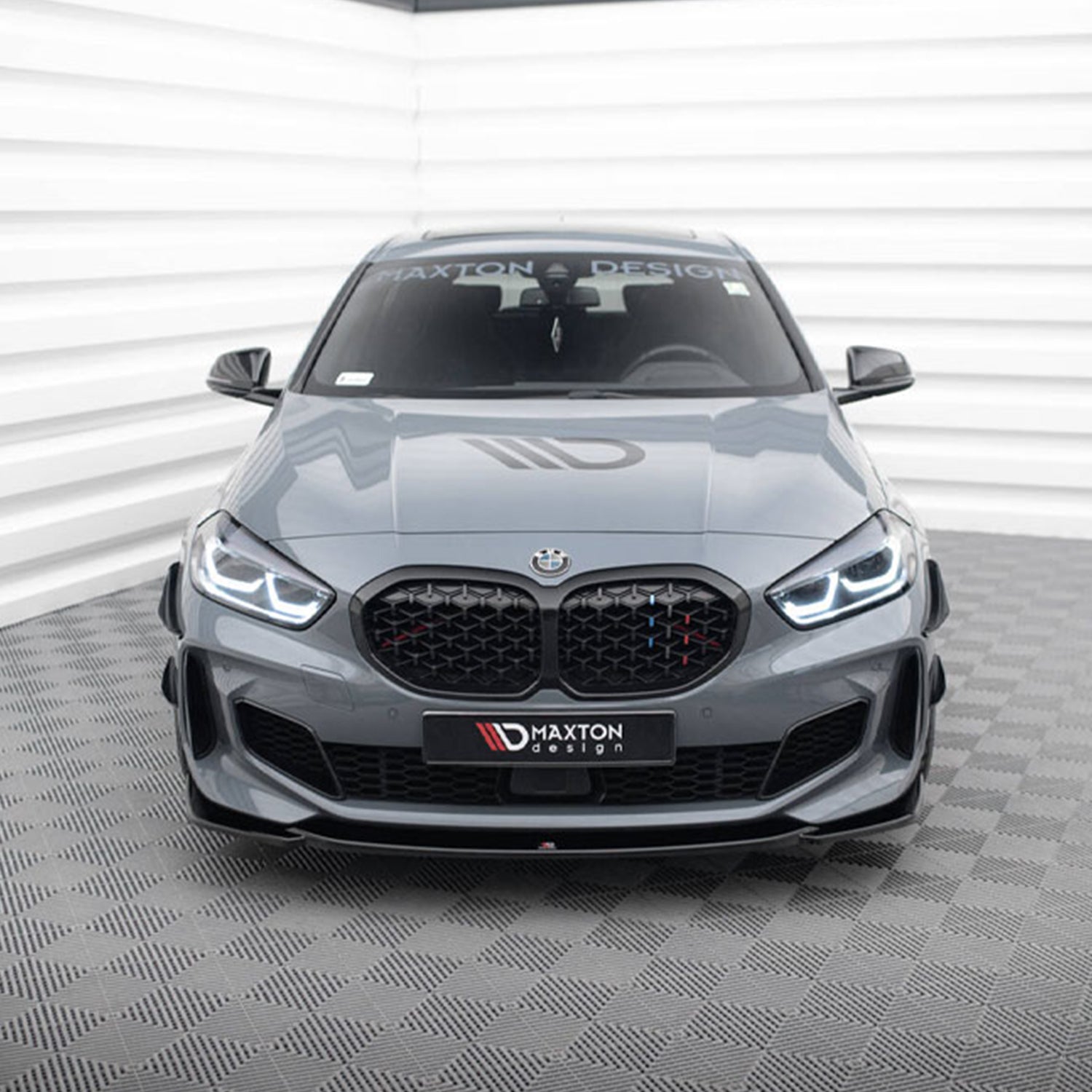 Maxton Design BMW F40 M135i V3 Gloss Black Front Splitter