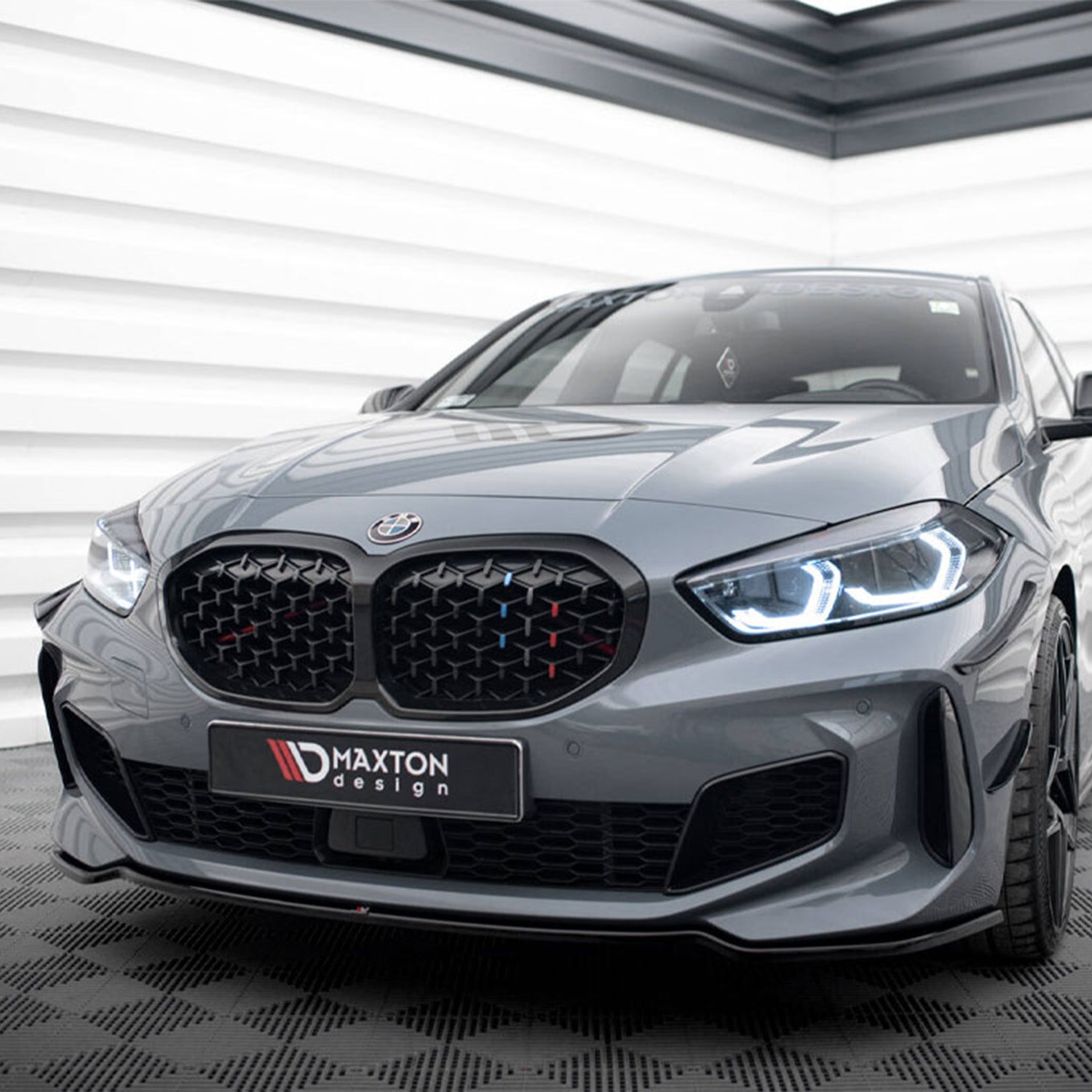 Maxton Design BMW F40 M135i V4 Gloss Black Front Splitter