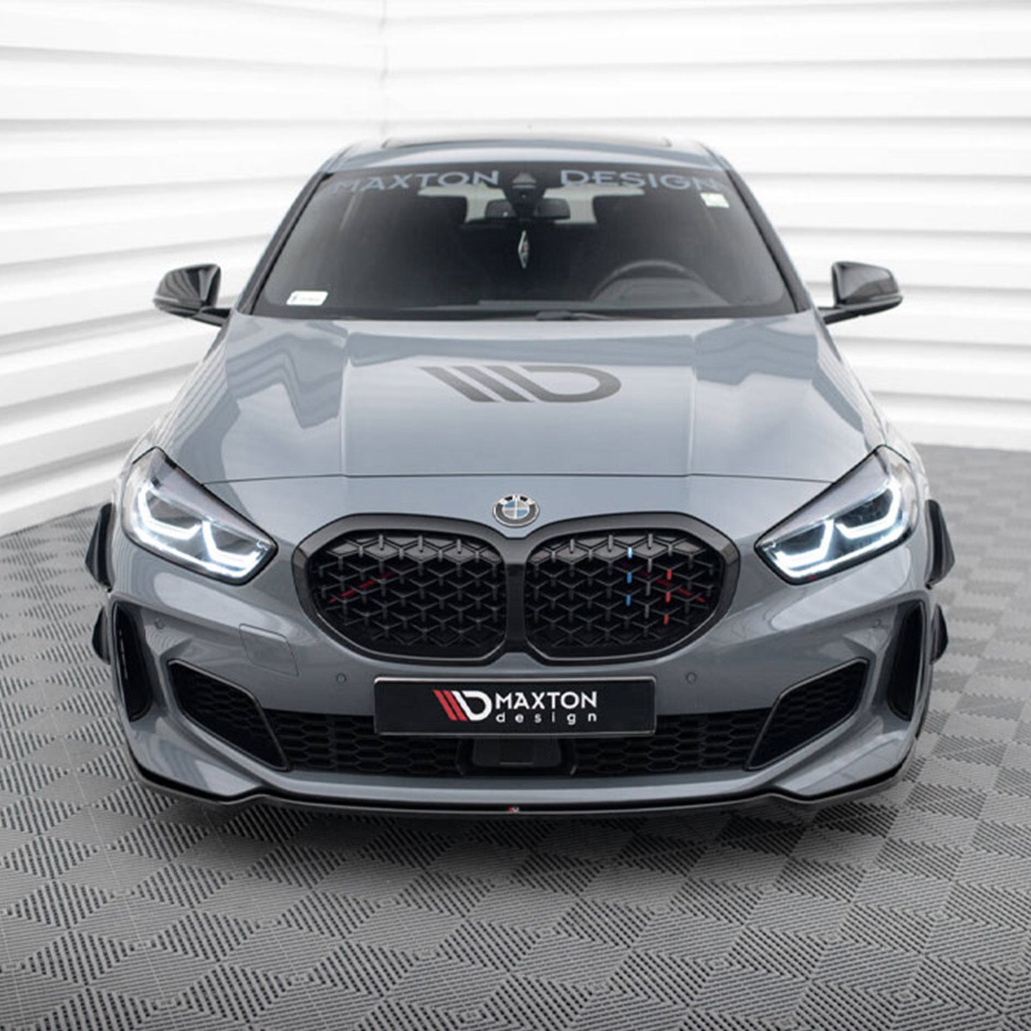 Maxton Design BMW F40 M135i V4 Gloss Black Front Splitter