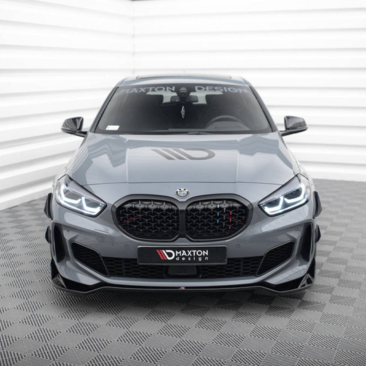 Maxton Design BMW F40 M135i V5 Gloss Black Front Splitter