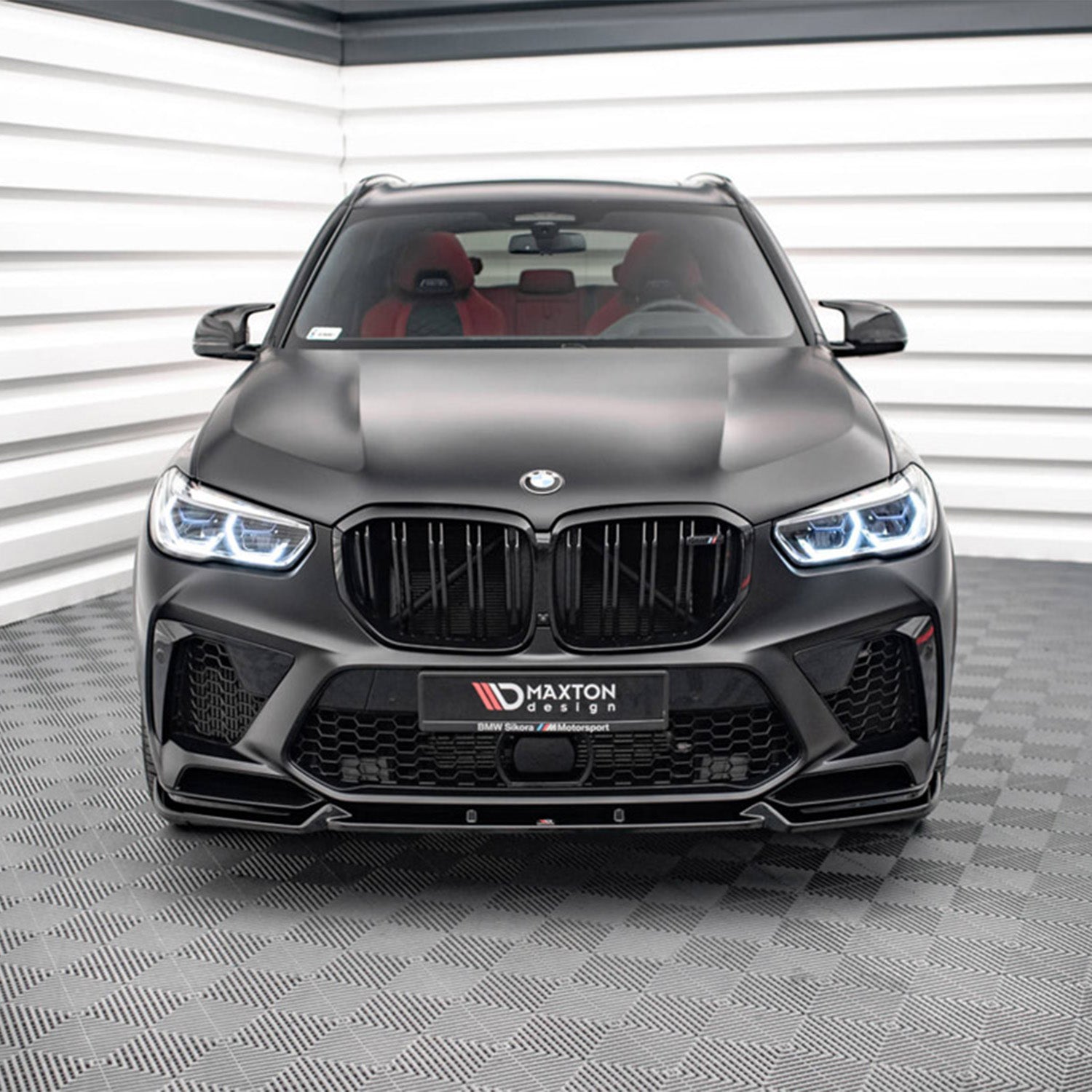 Maxton Design BMW F95 X5M V1 Front Splitter In Gloss Black BM-X5M-05-FD1G