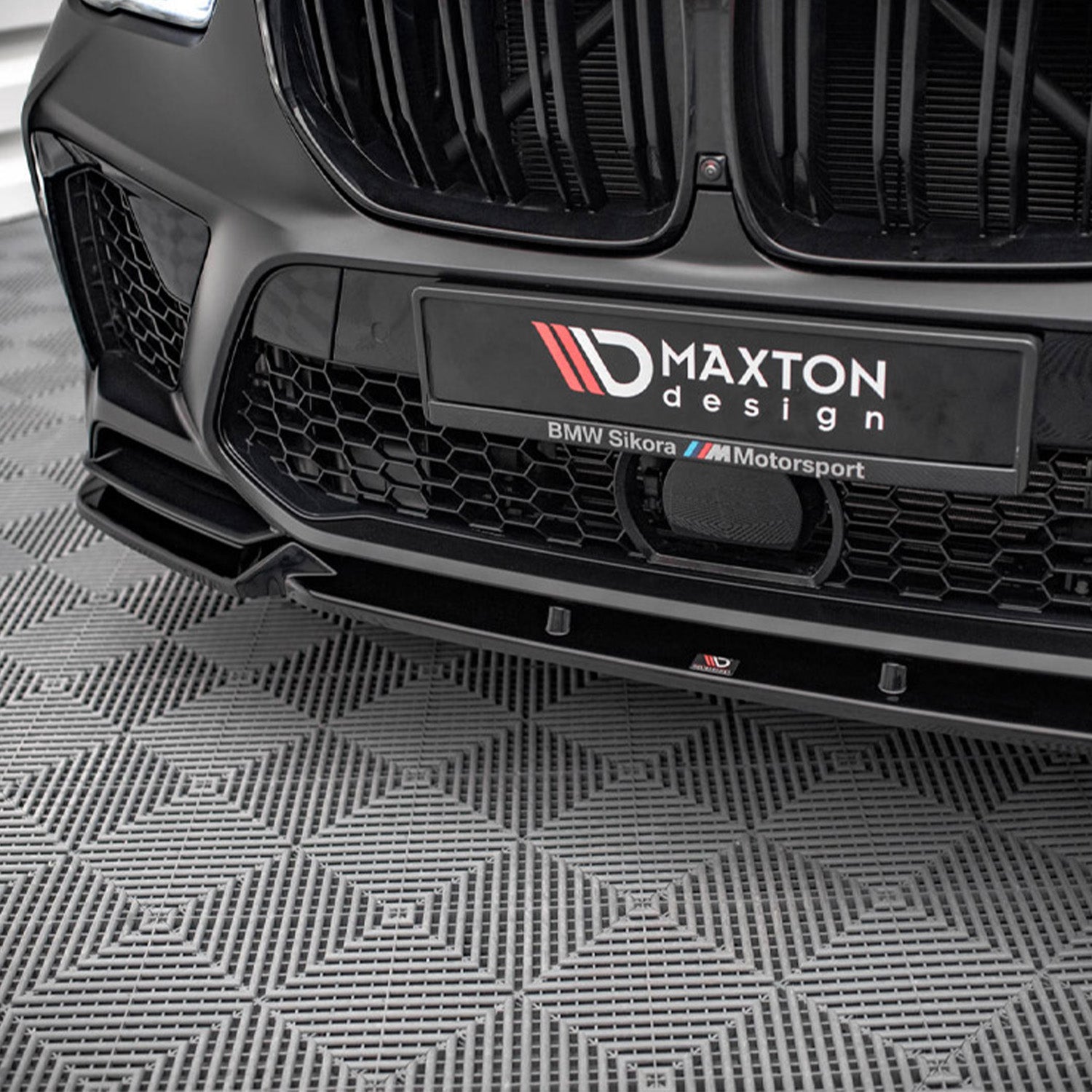 Maxton Design BMW F95 X5M V1 Front Splitter In Gloss Black BM-X5M-05-FD1G