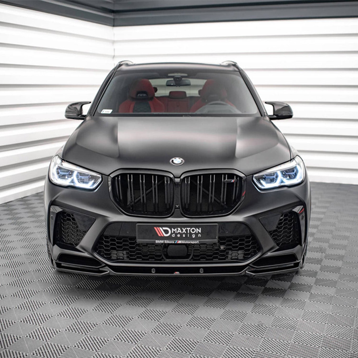 Maxton Design BMW F95 X5M V2 Front Splitter In Gloss Black