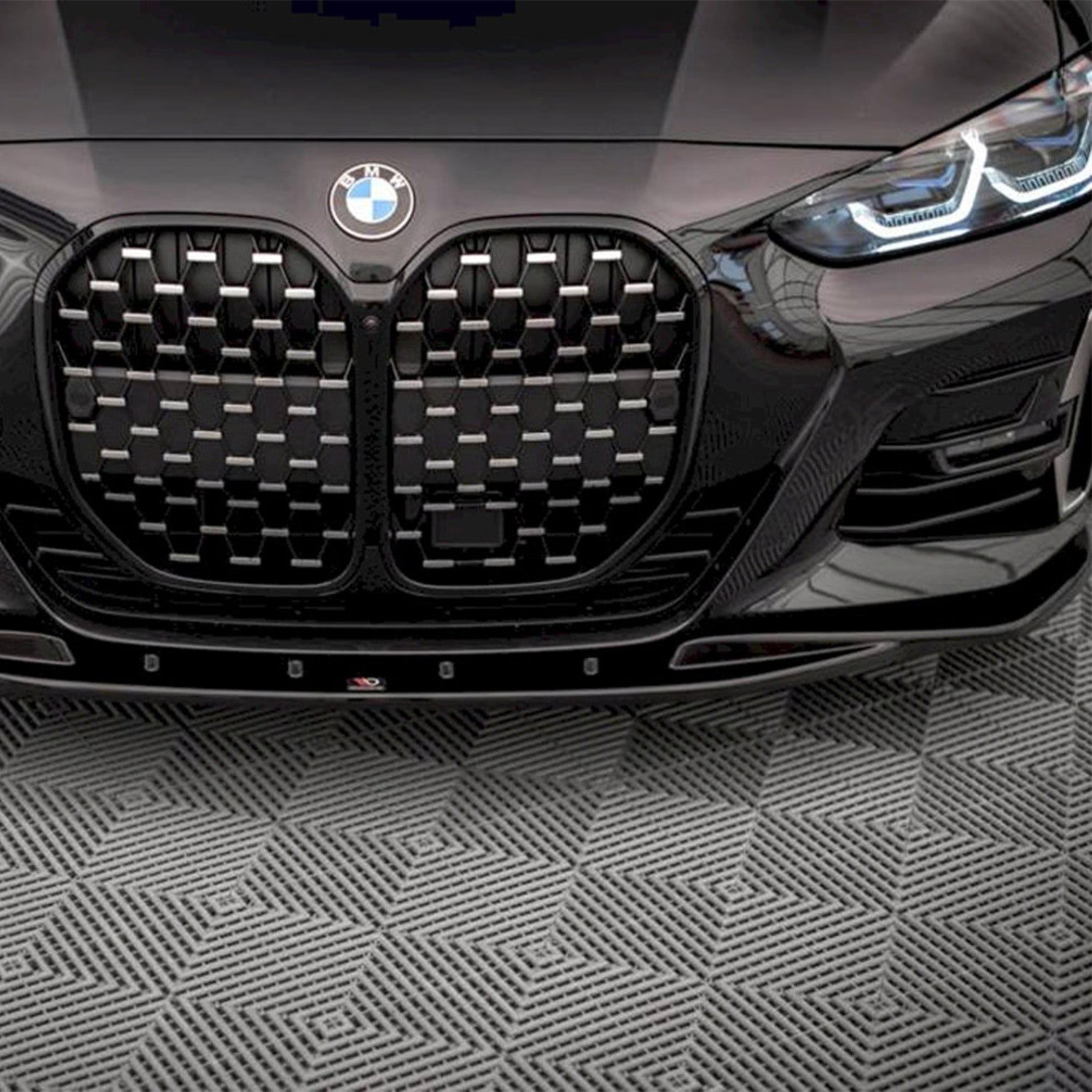 Maxton Design V1 Front Splitter For BMW G22 G23 M440i M440d 4 Series M Sport In Gloss Black - Fitted