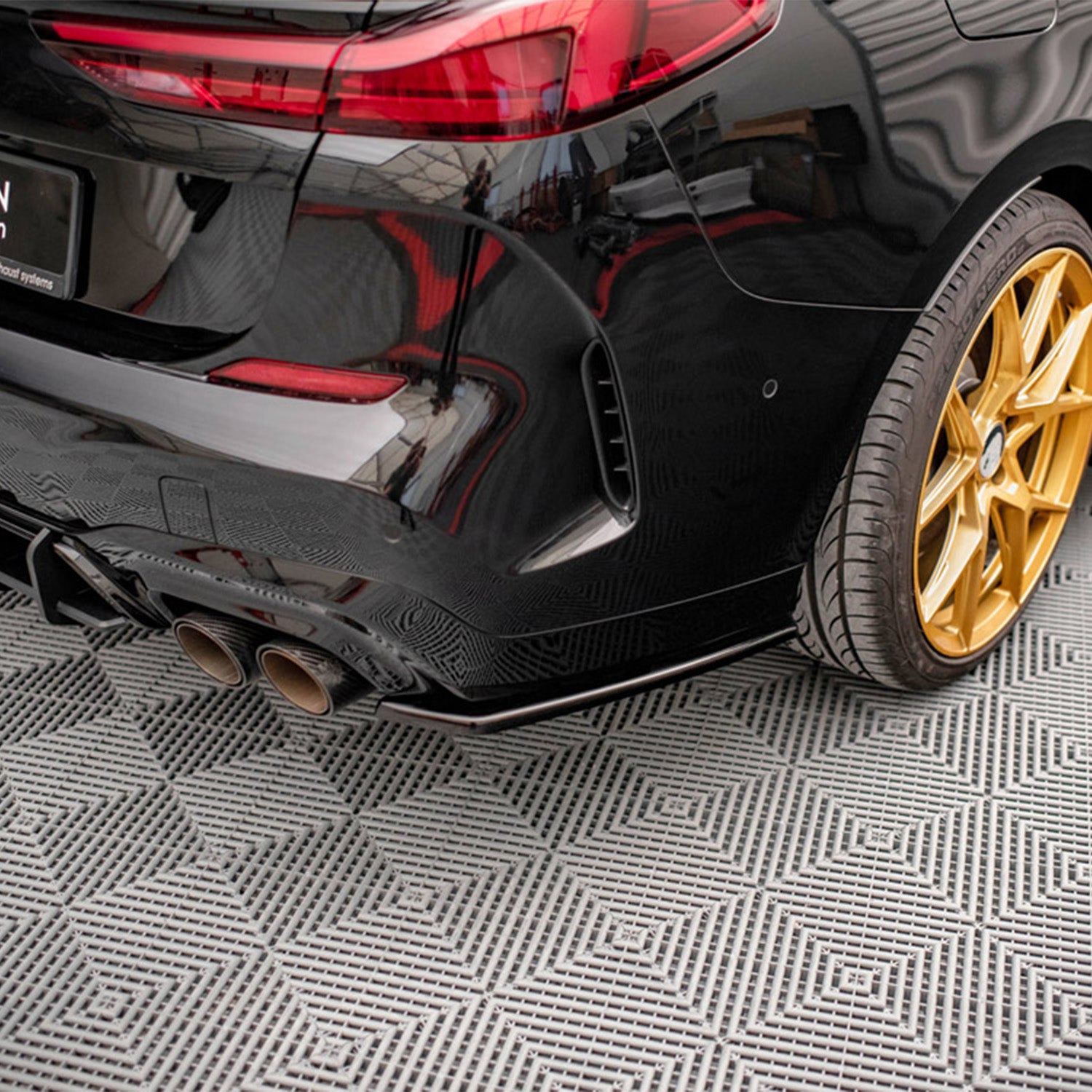 Maxton Design BMW M235i Gloss Black Rear Side Splitters