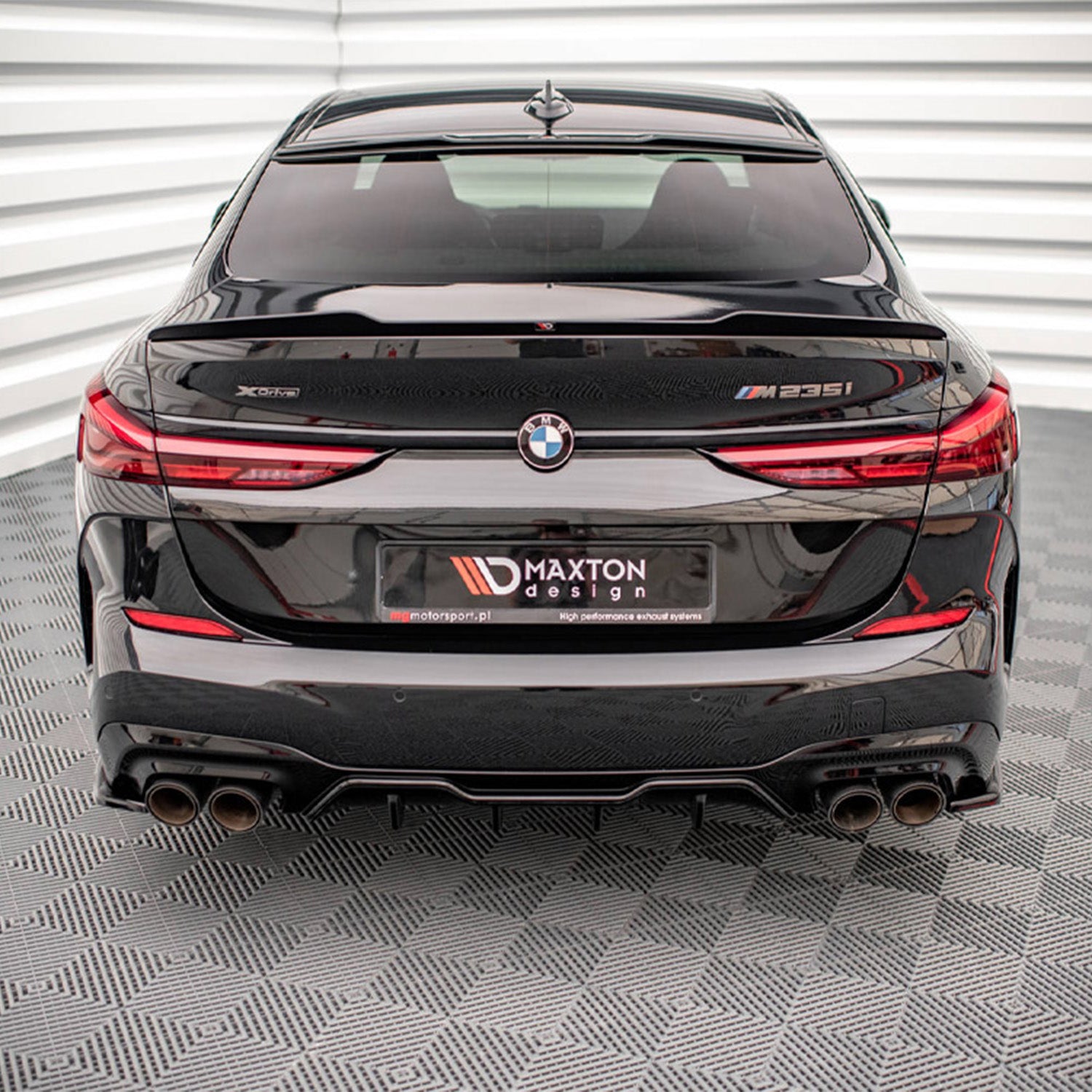 Maxton Design BMW M235i Gloss Black Rear Side Splitters