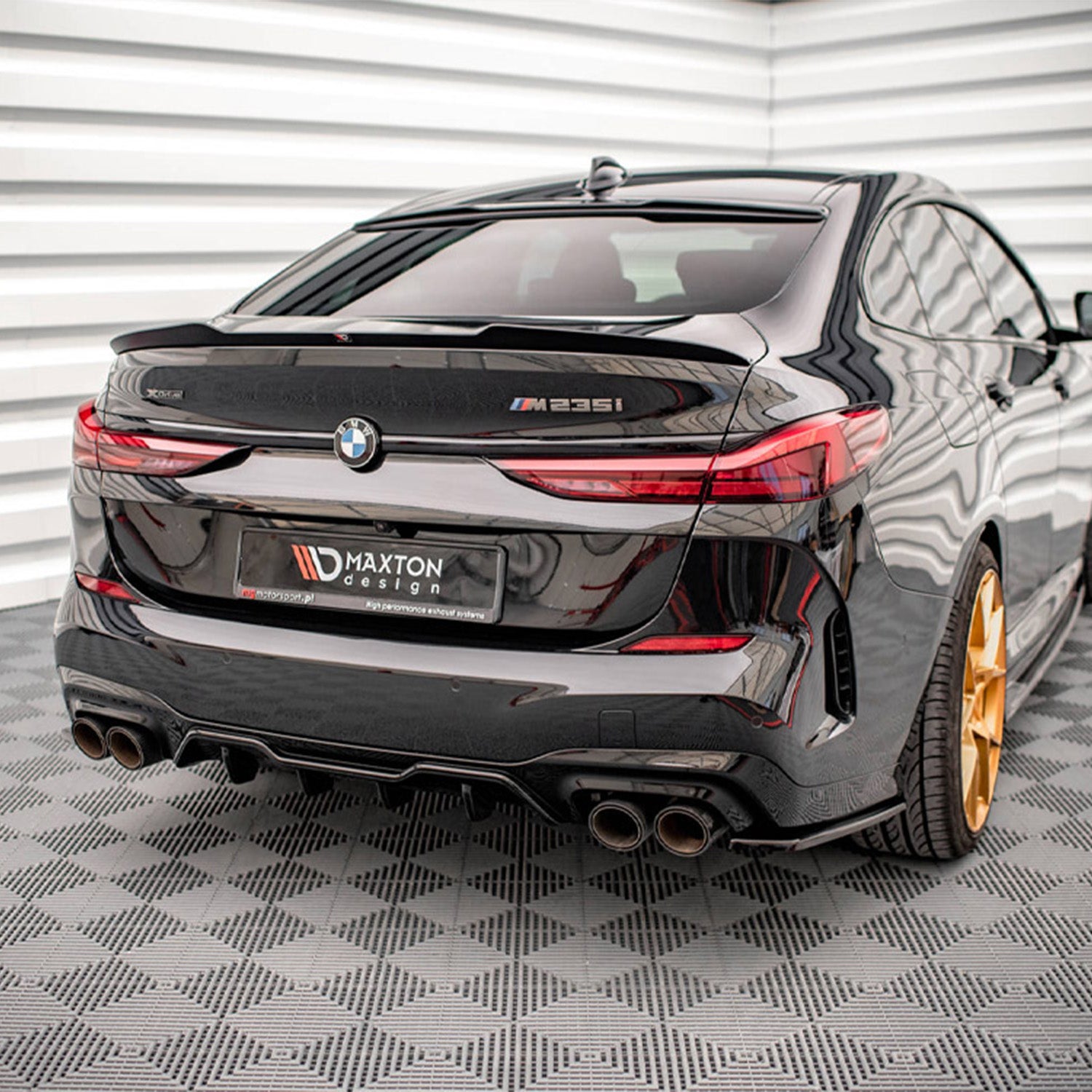 Maxton Design BMW M235i Gloss Black Rear Side Splitters