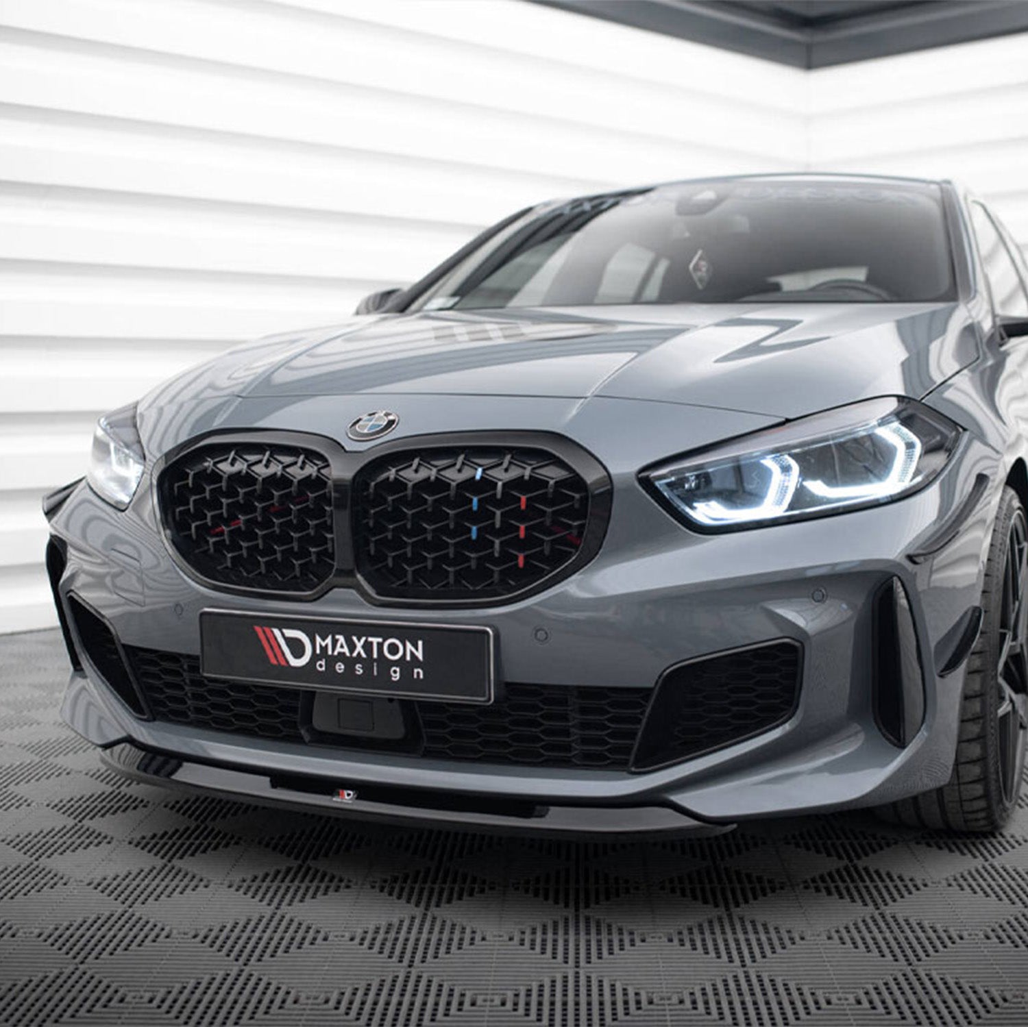 Maxton Design BMW F40 M135i V2 Gloss Black Front Splitter