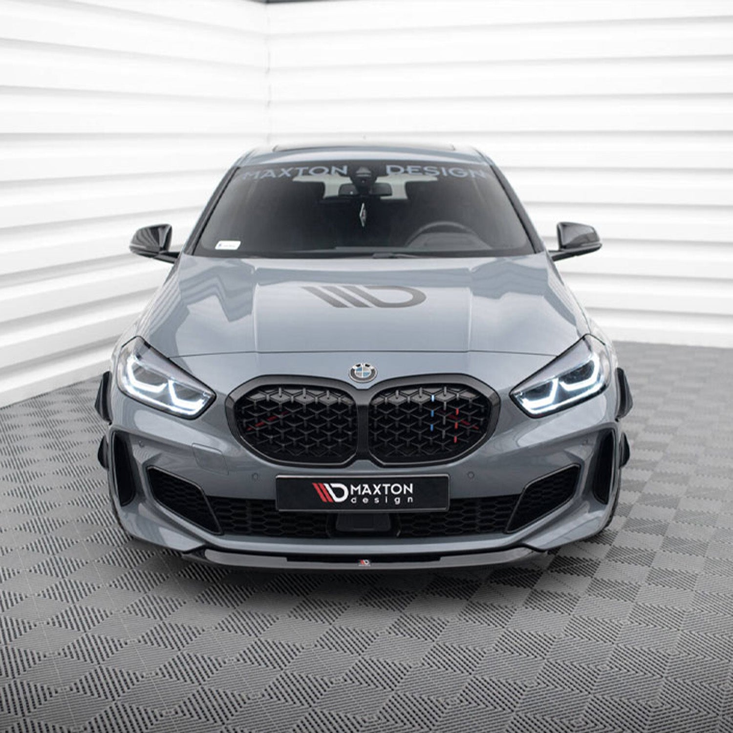 Maxton Design BMW F40 M135i V2 Gloss Black Front Splitter