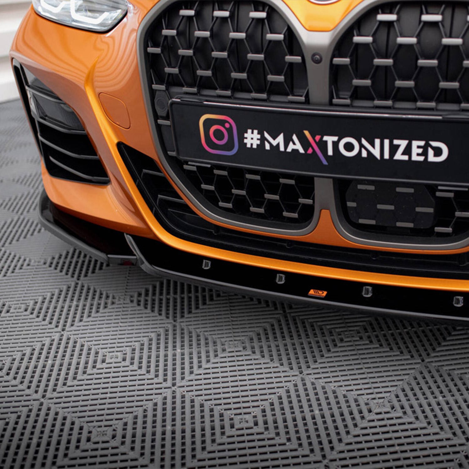 Maxton Design Gloss Black Front Splitter V4 For BMW M440i M440d 4 Series M Sport