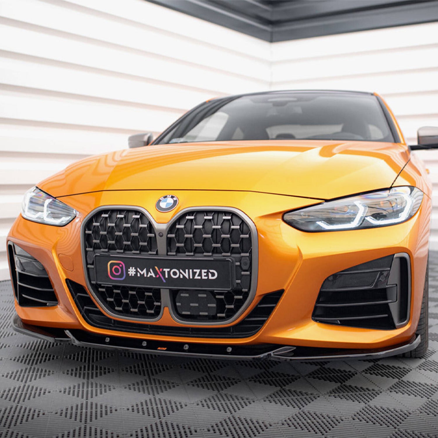 Maxton Design Gloss Black Front Splitter V4 For BMW M440i M440d 4 Series M Sport