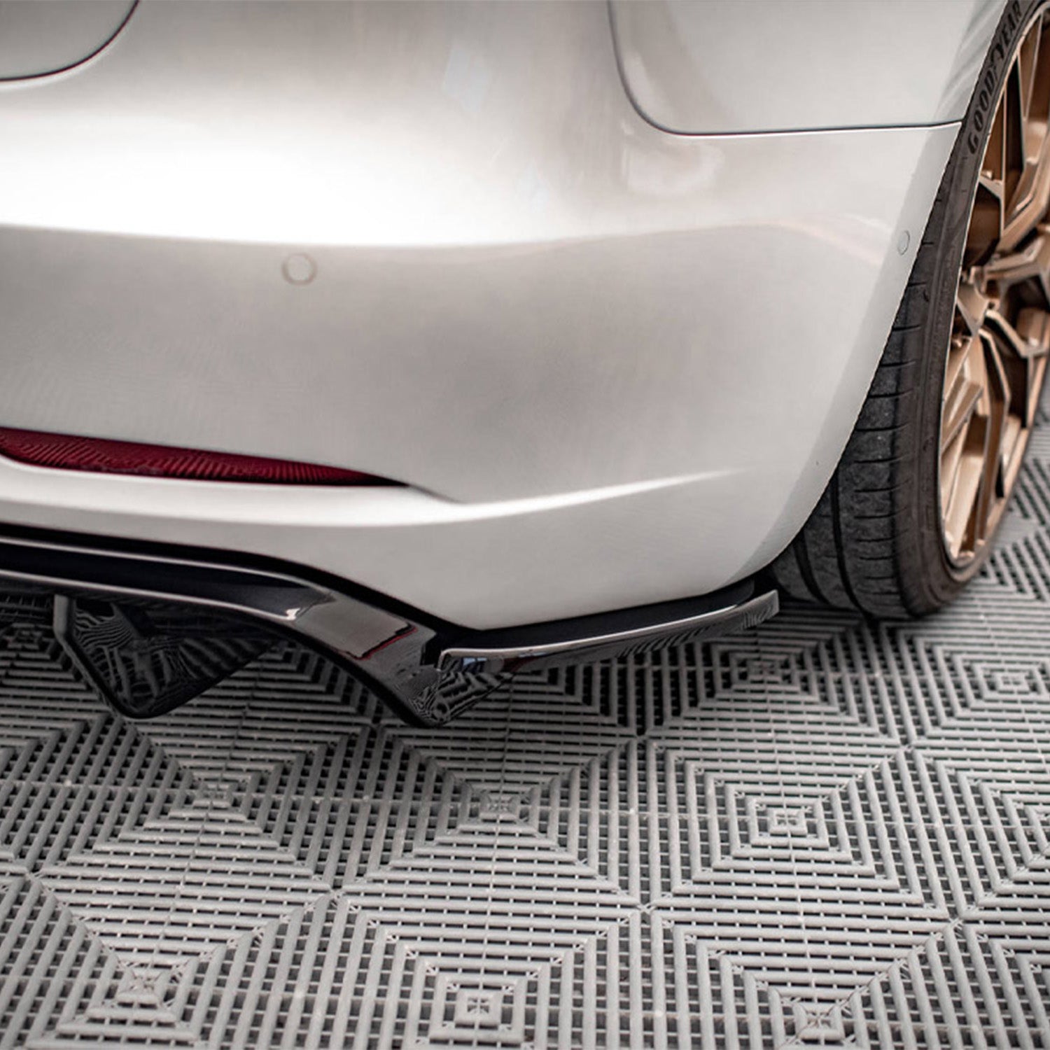 Maxton Design Tesla Model 3 V2 Rear Side Splitters In Gloss Black