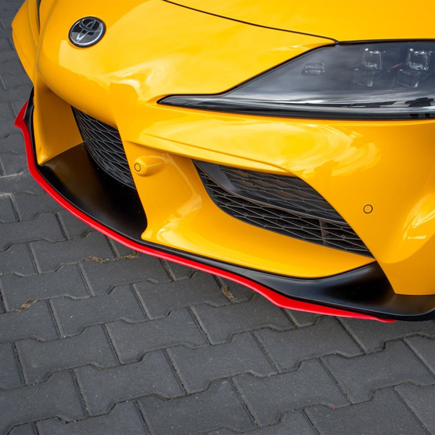 Maxton Design Toyota A90 Supra V3 Gloss Black Front Splitter Fitted