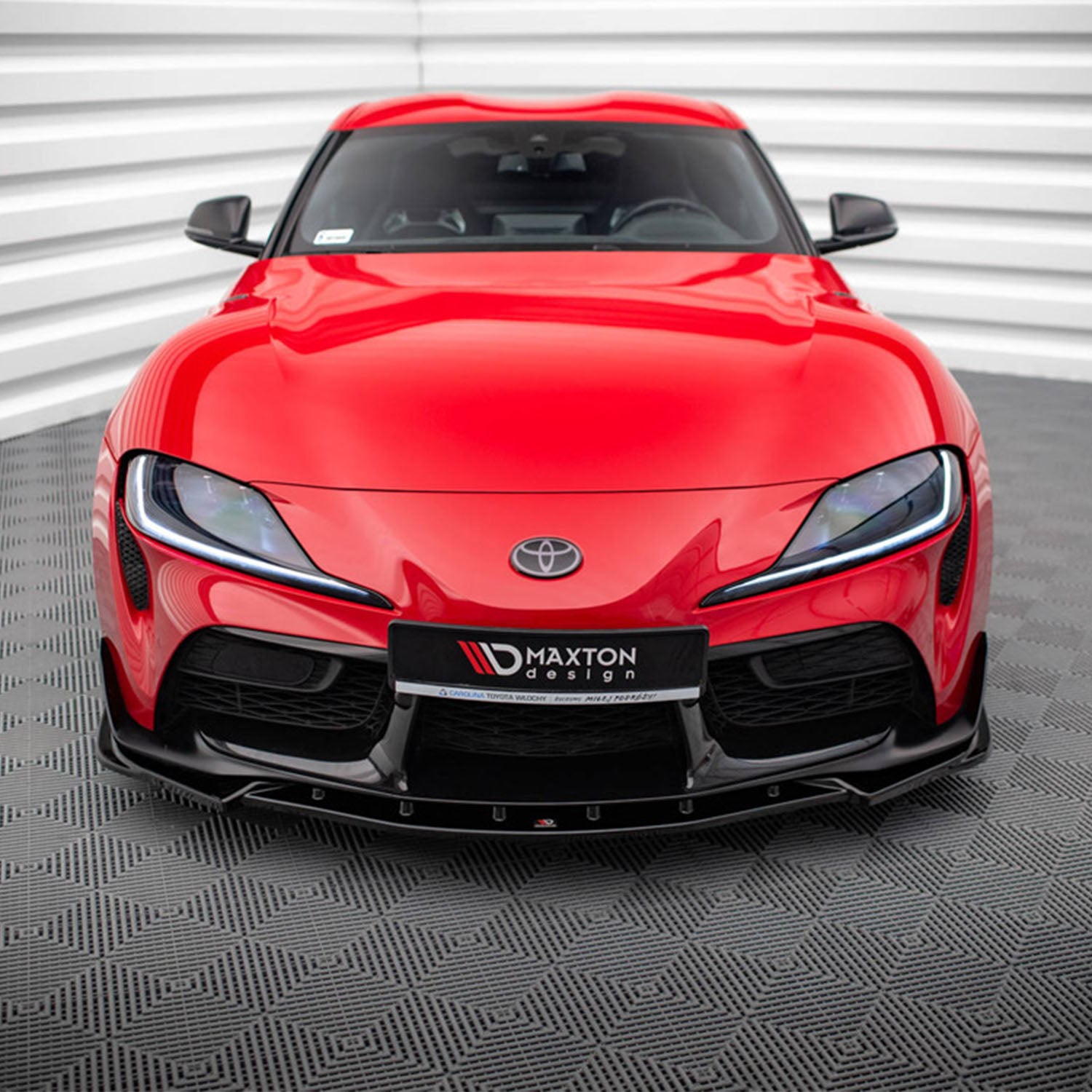 Maxton Design Toyota A90 Supra V4 Gloss Black Front Splitter Fitted