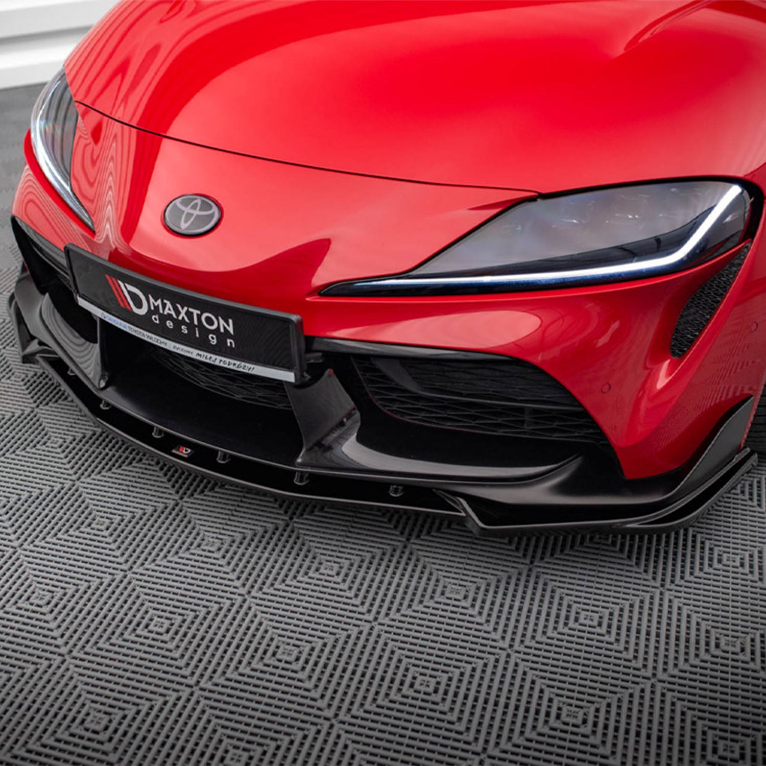 Maxton Design Toyota A90 Supra V4 Gloss Black Front Splitter Fitted