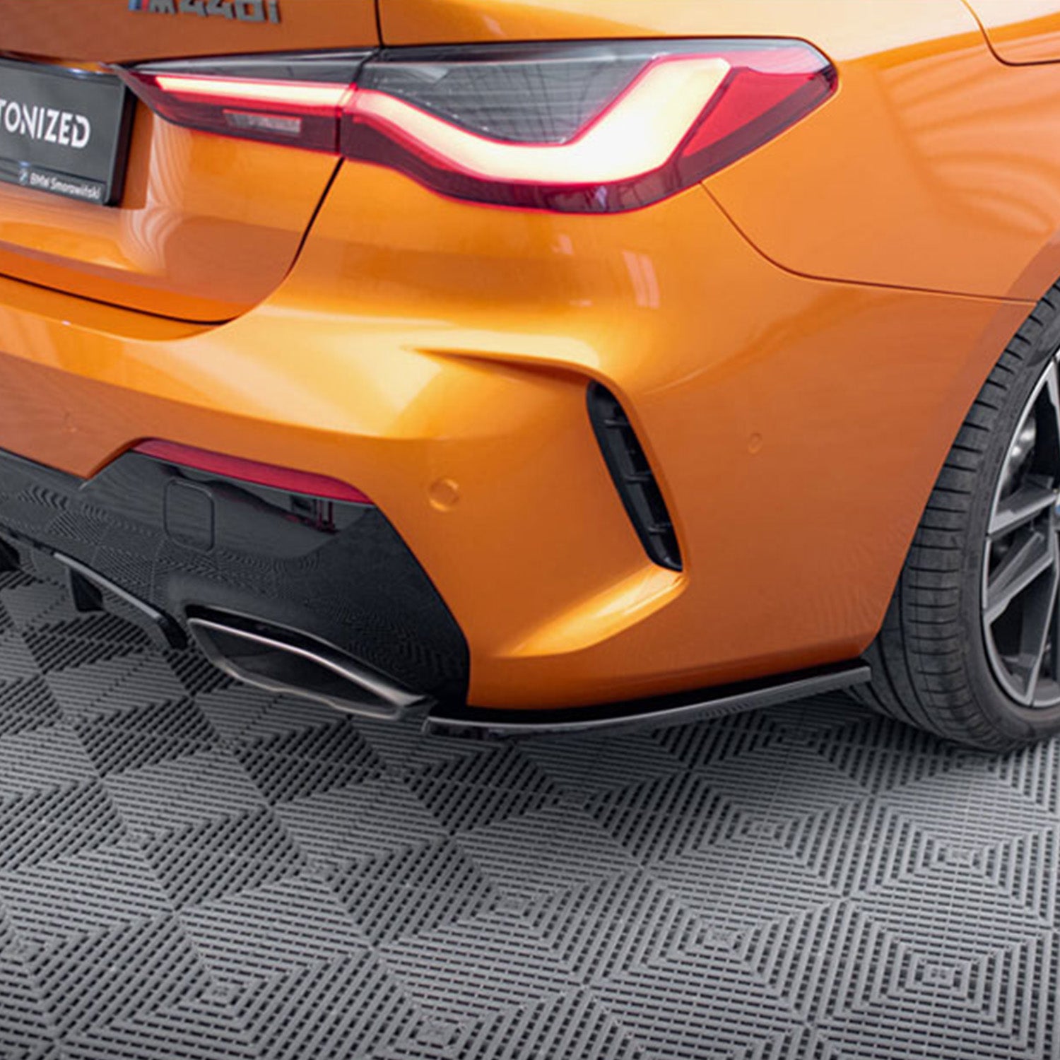 Maxton Design Gloss Black V1 Rear Side Splitters For BMW G22 G23 M440i M440d 4 Series M Sport