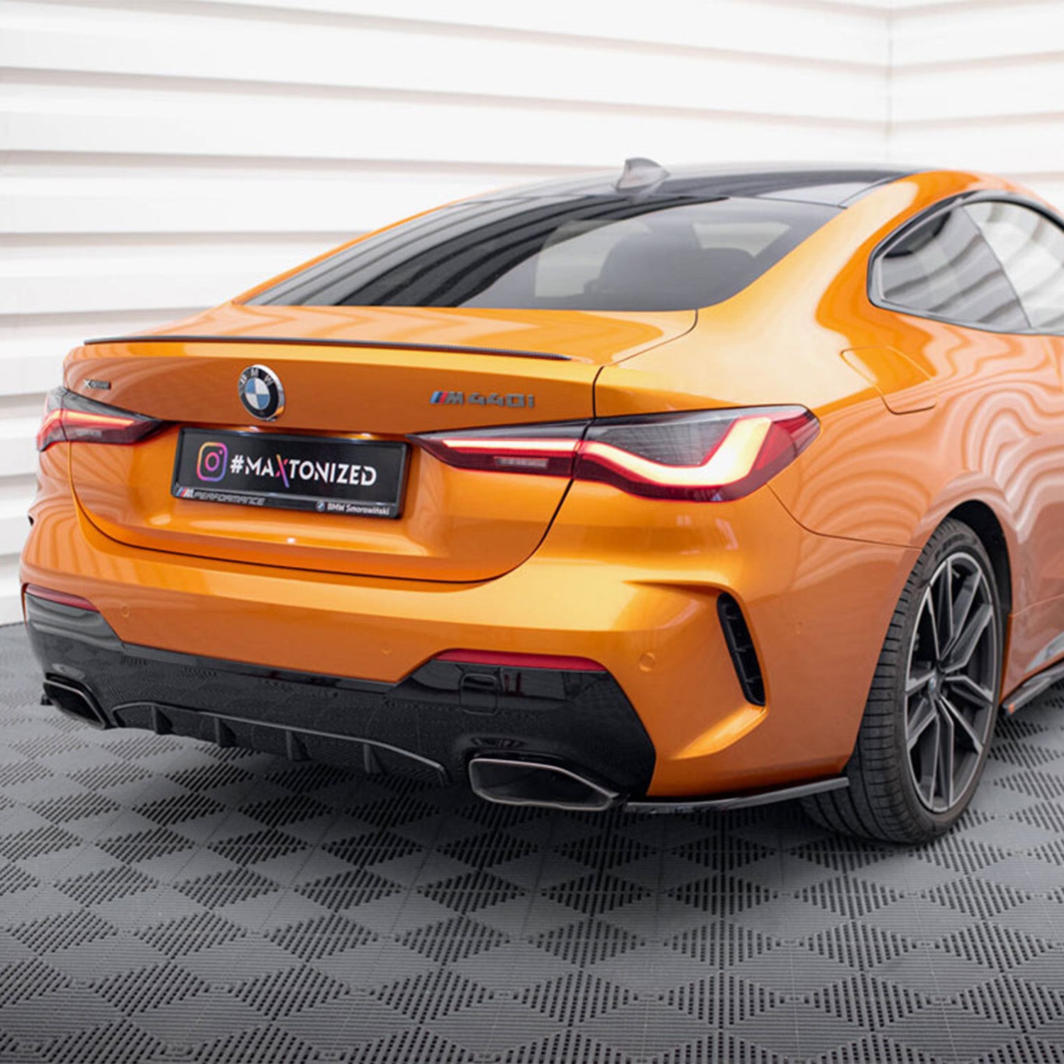 Maxton Design Gloss Black V1 Rear Side Splitters For BMW G22 G23 M440i M440d 4 Series M Sport