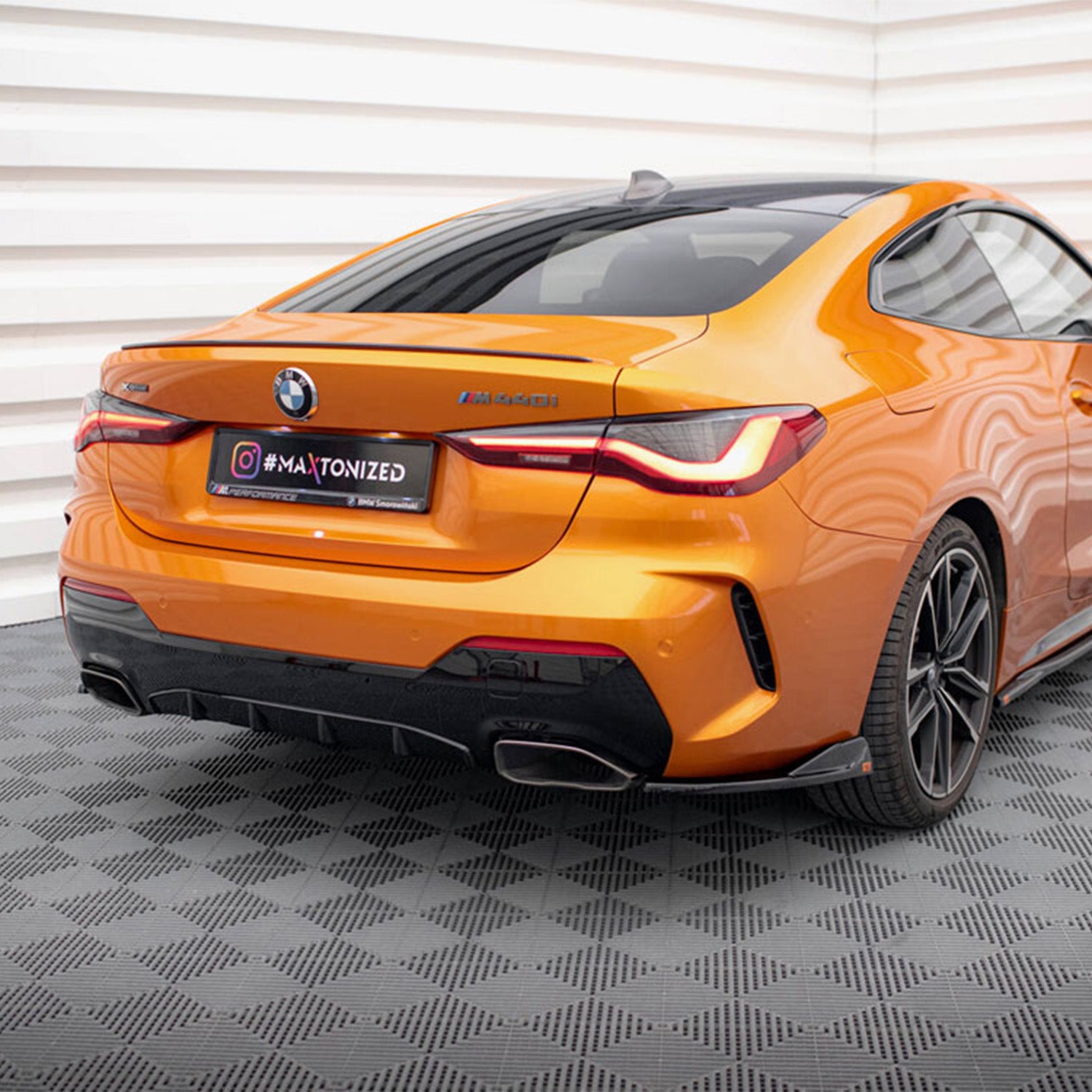 Maxton Design Gloss Black V2 Rear Side Splitters For BMW G22 G23 M440i M440d 4 Series M Sport