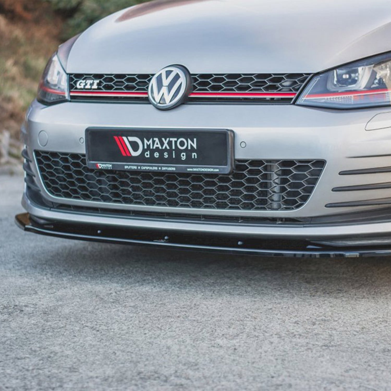 Maxton Design VW Golf GTI Mk7 V1 Gloss Black Front Splitter VW-GO-7-GTI-FD1G