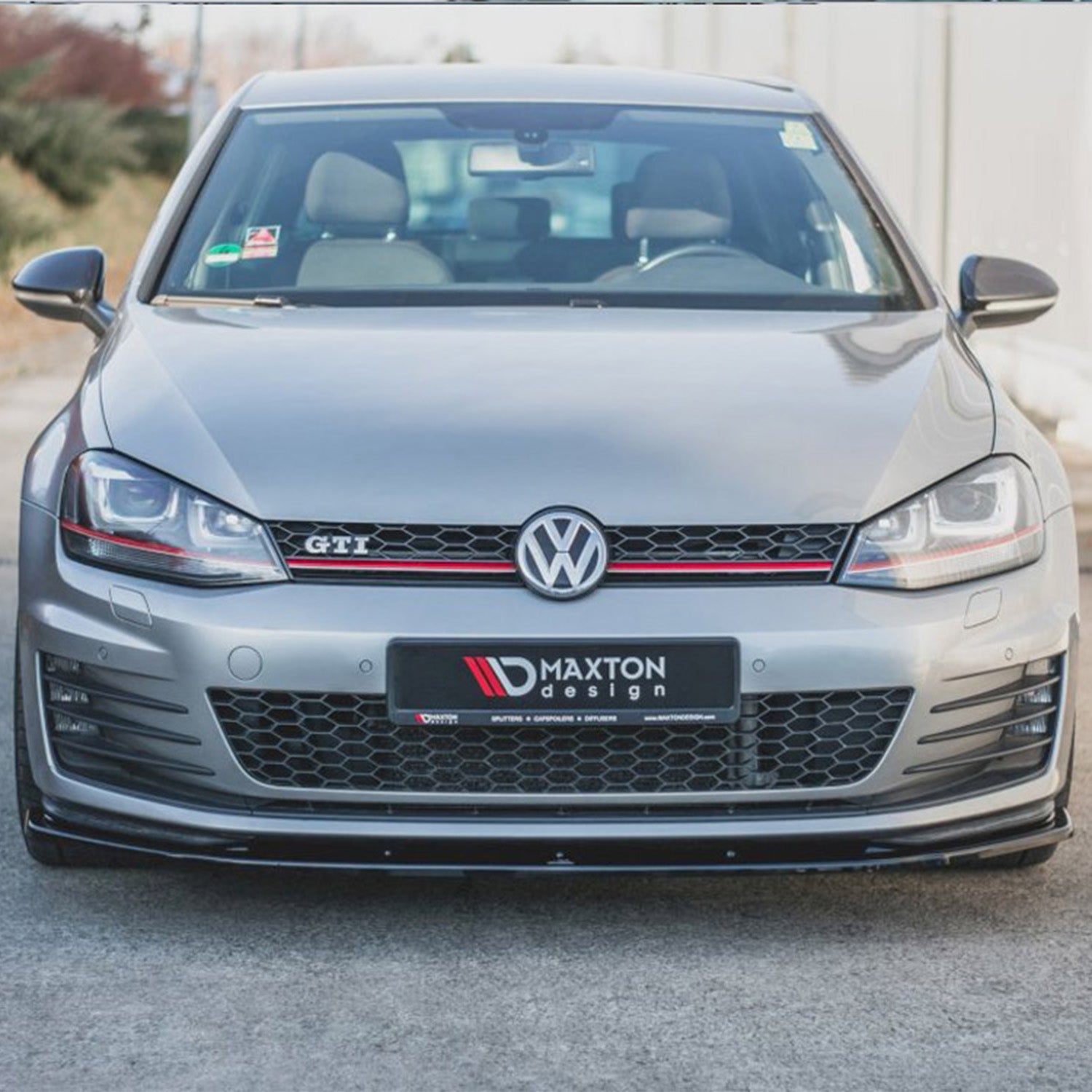 Maxton Design VW Golf GTI Mk7 V1 Gloss Black Front Splitter VW-GO-7-GTI-FD1G