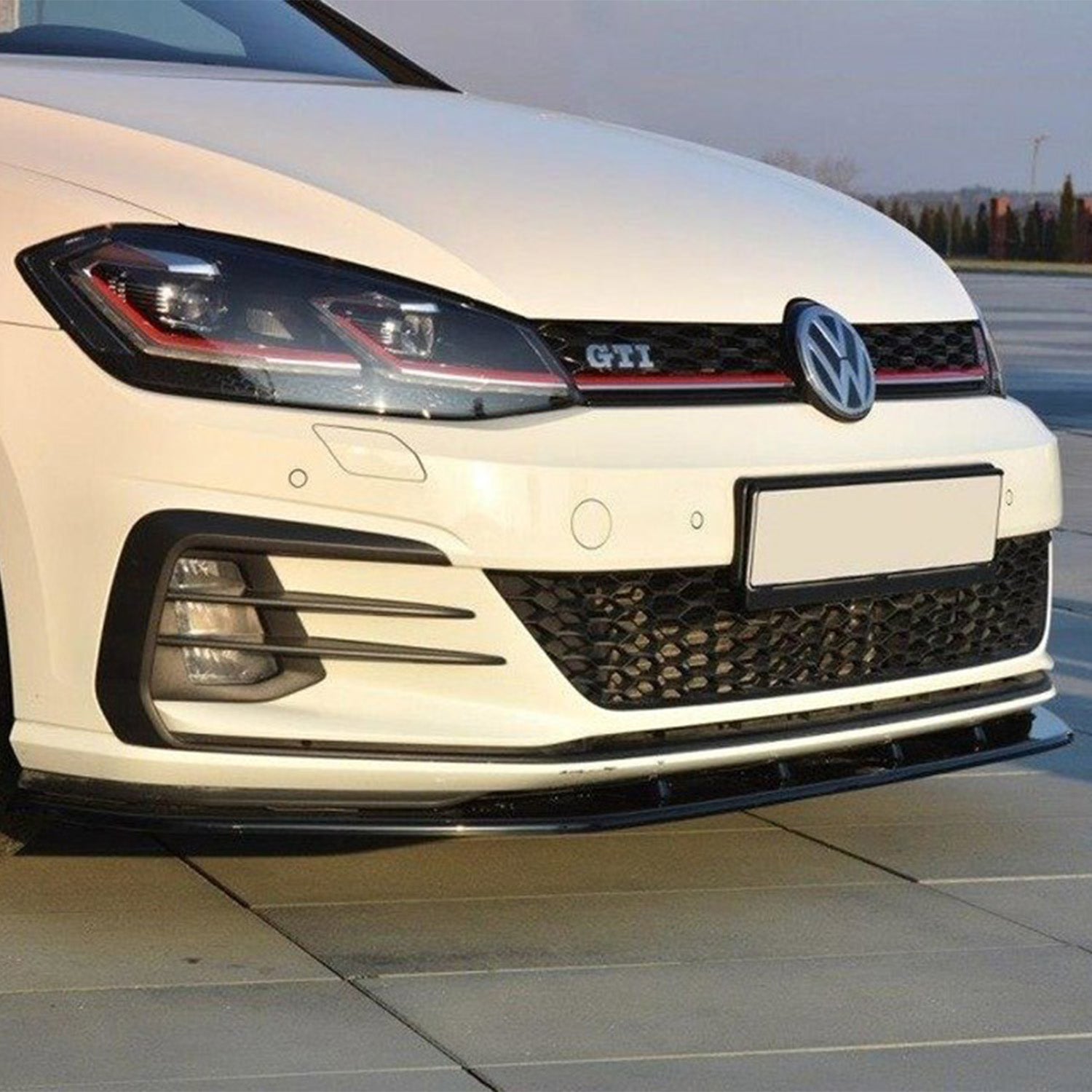 Maxton Design VW Golf GTI Mk7.5 V1 Gloss Black Front Splitter VW-GO-7F-GTI-FD1G