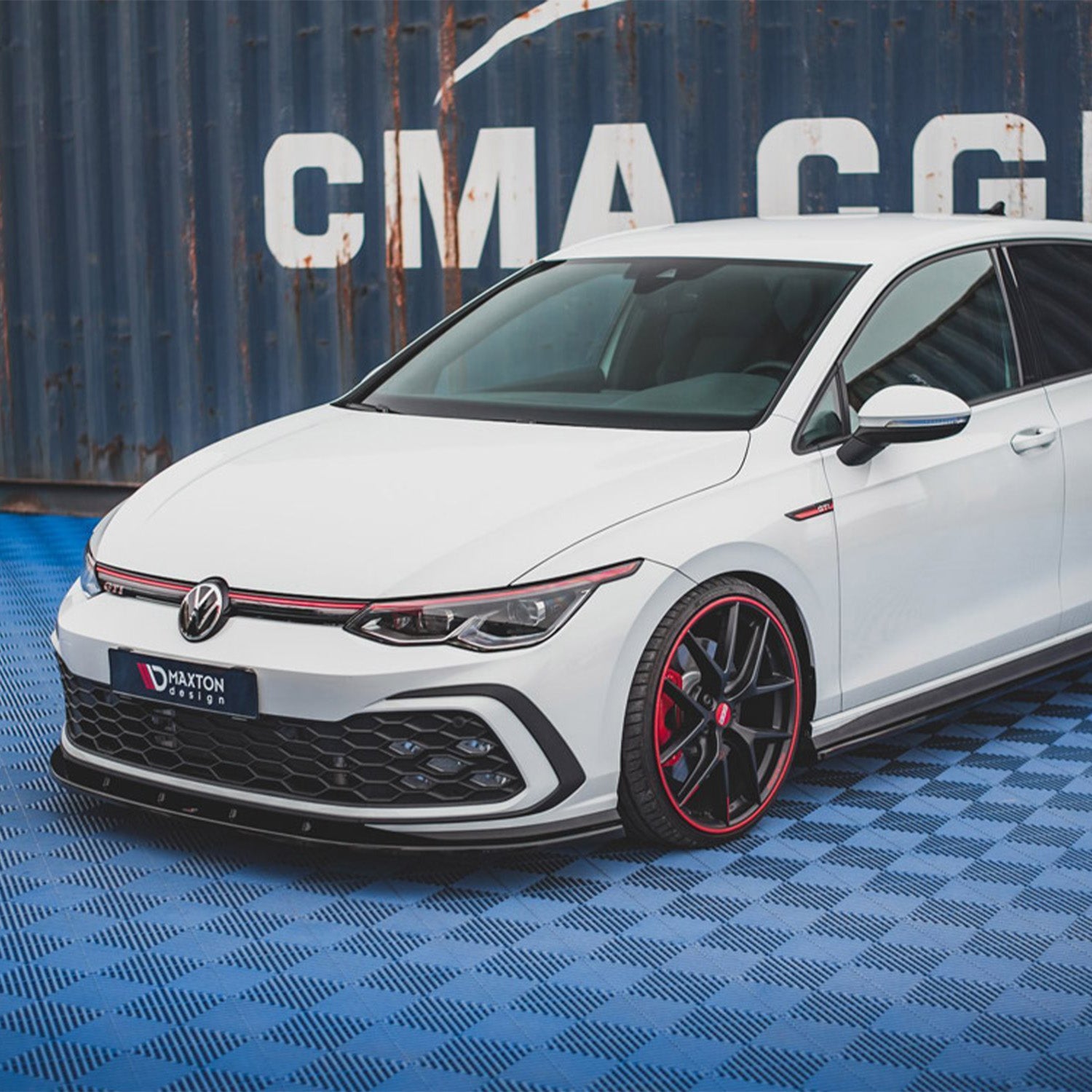 Maxton Design VW Golf GTI R-Line Gloss Black Front Splitter Fitted