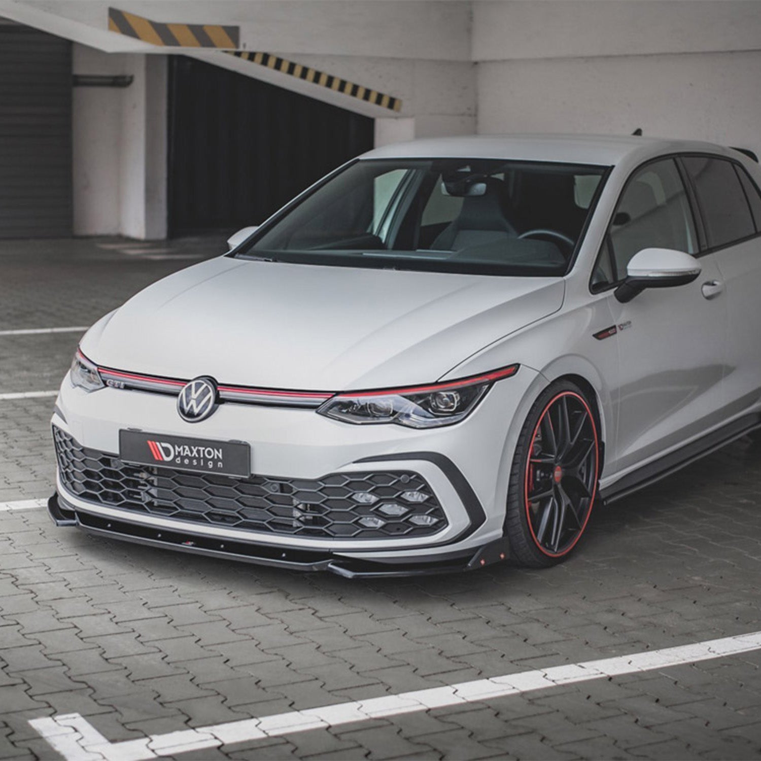 Maxton Design VW Golf GTI V2 Gloss Black Splitter With Flaps Fitted