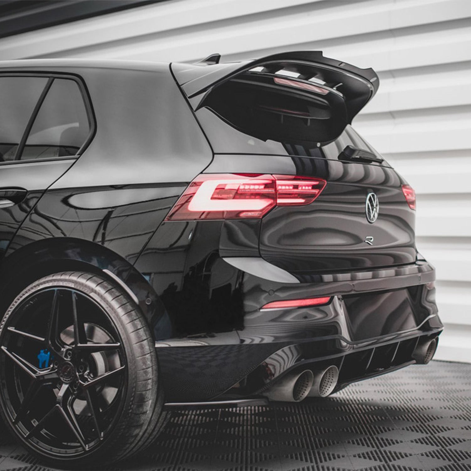 Maxton Design VW Golf R/GTI Mk8 V2 Gloss Black Rear Spoiler Fitted
