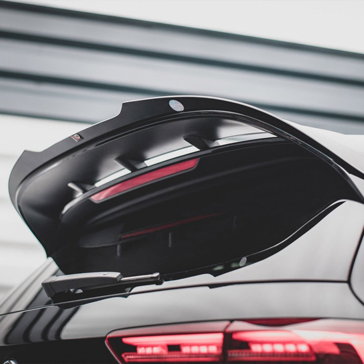 Maxton Design VW Golf R/GTI Mk8 V2 Gloss Black Rear Spoiler Fitted