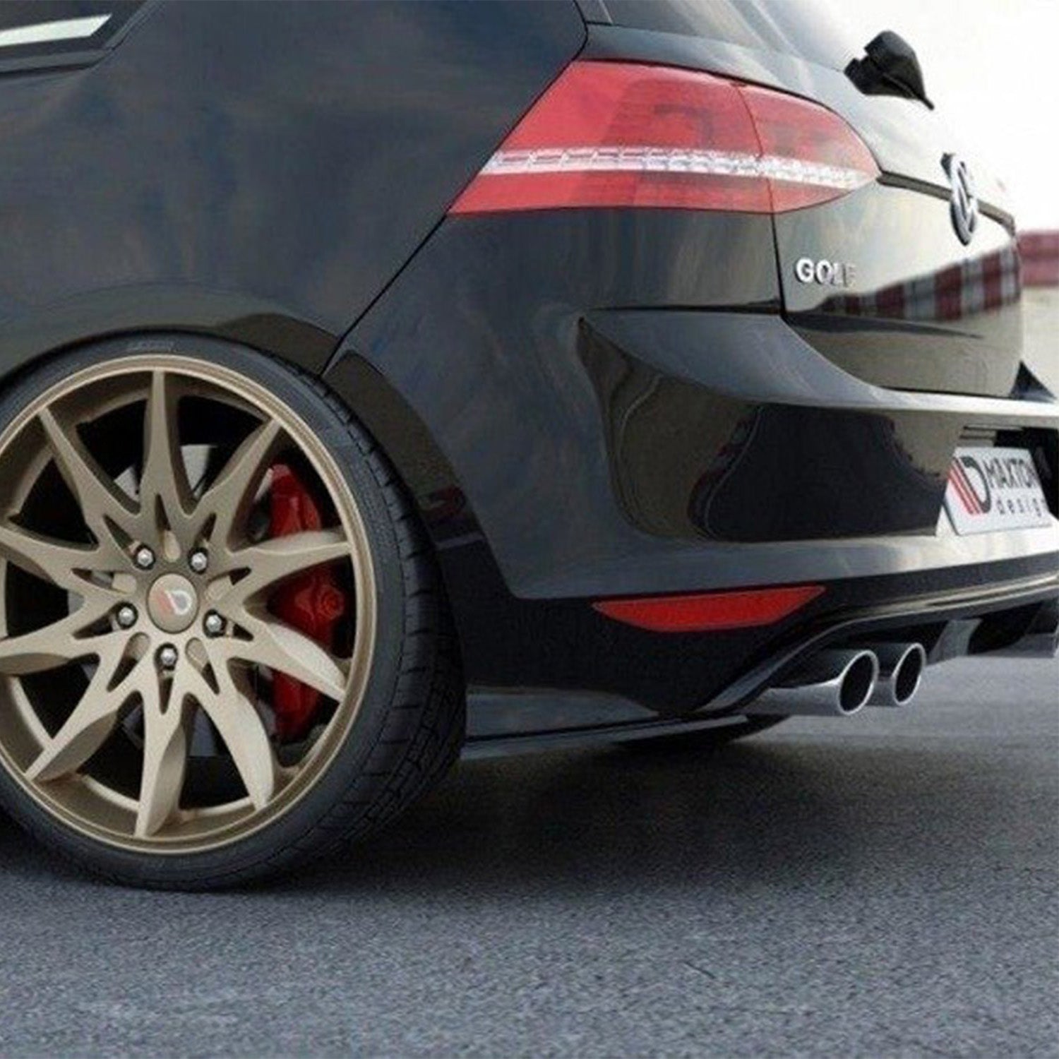 Maxton Design VW Golf R Mk7 Gloss Black Rear Side Splitters