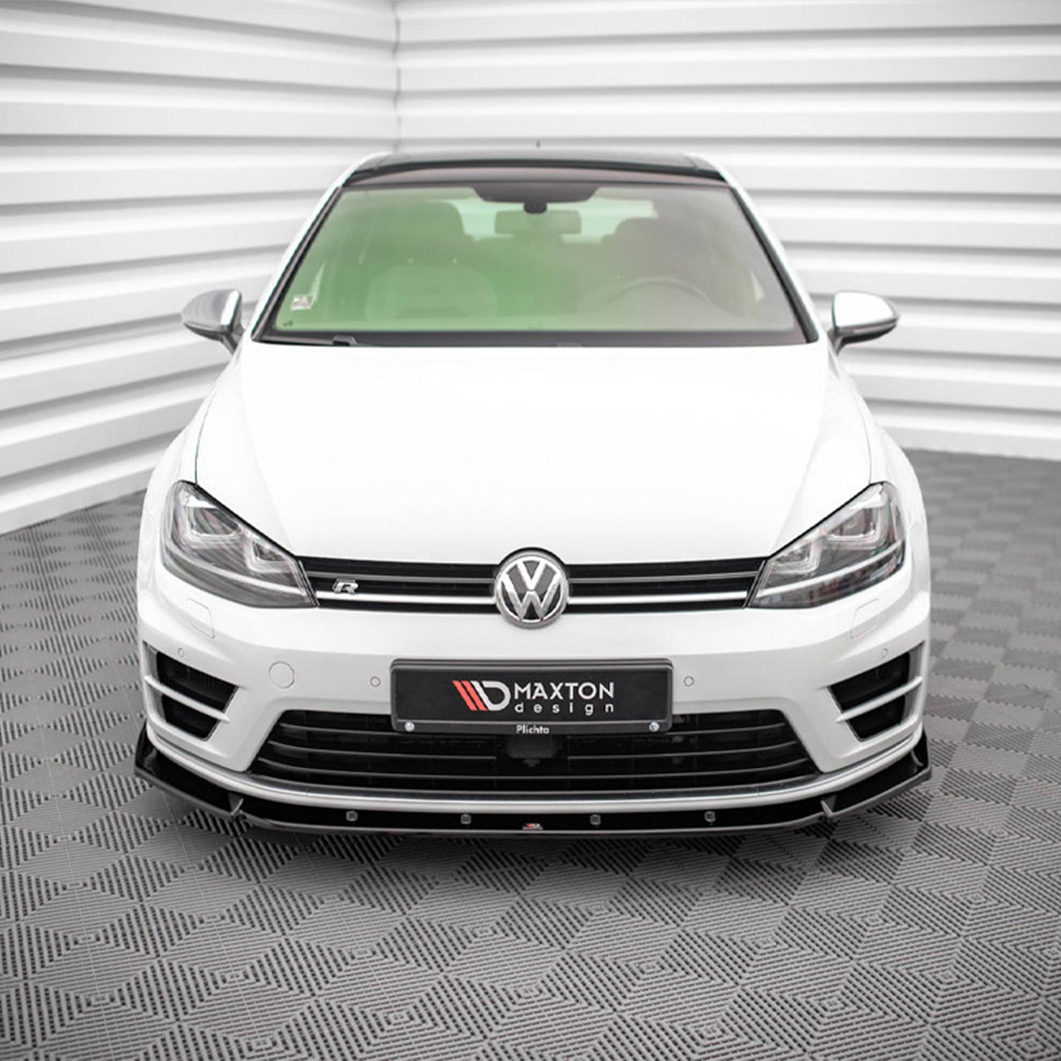 Maxton Design VW Golf R Mk7 V4 Gloss Black Front Splitter