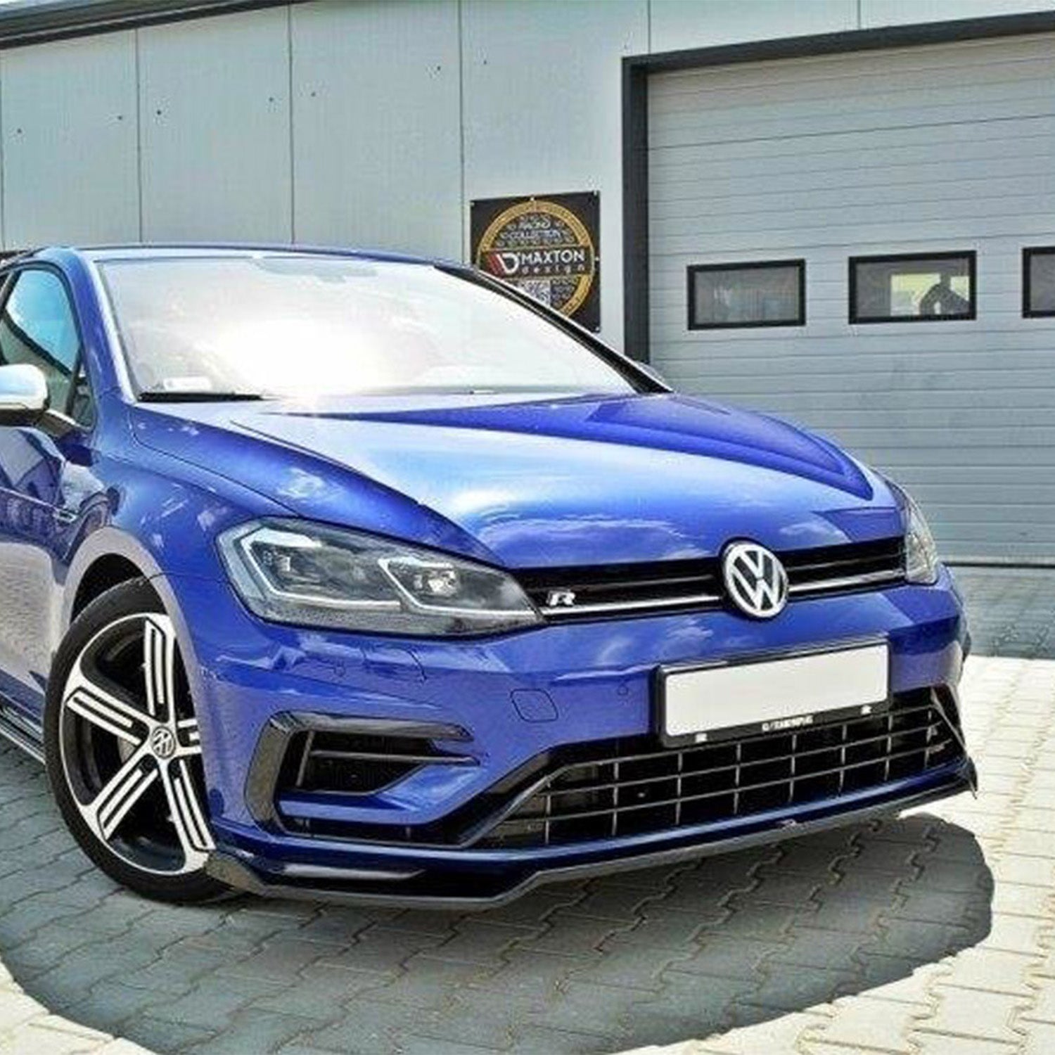 Maxton Design VW Golf R Mk7.5 V2 Gloss Black Front Splitter