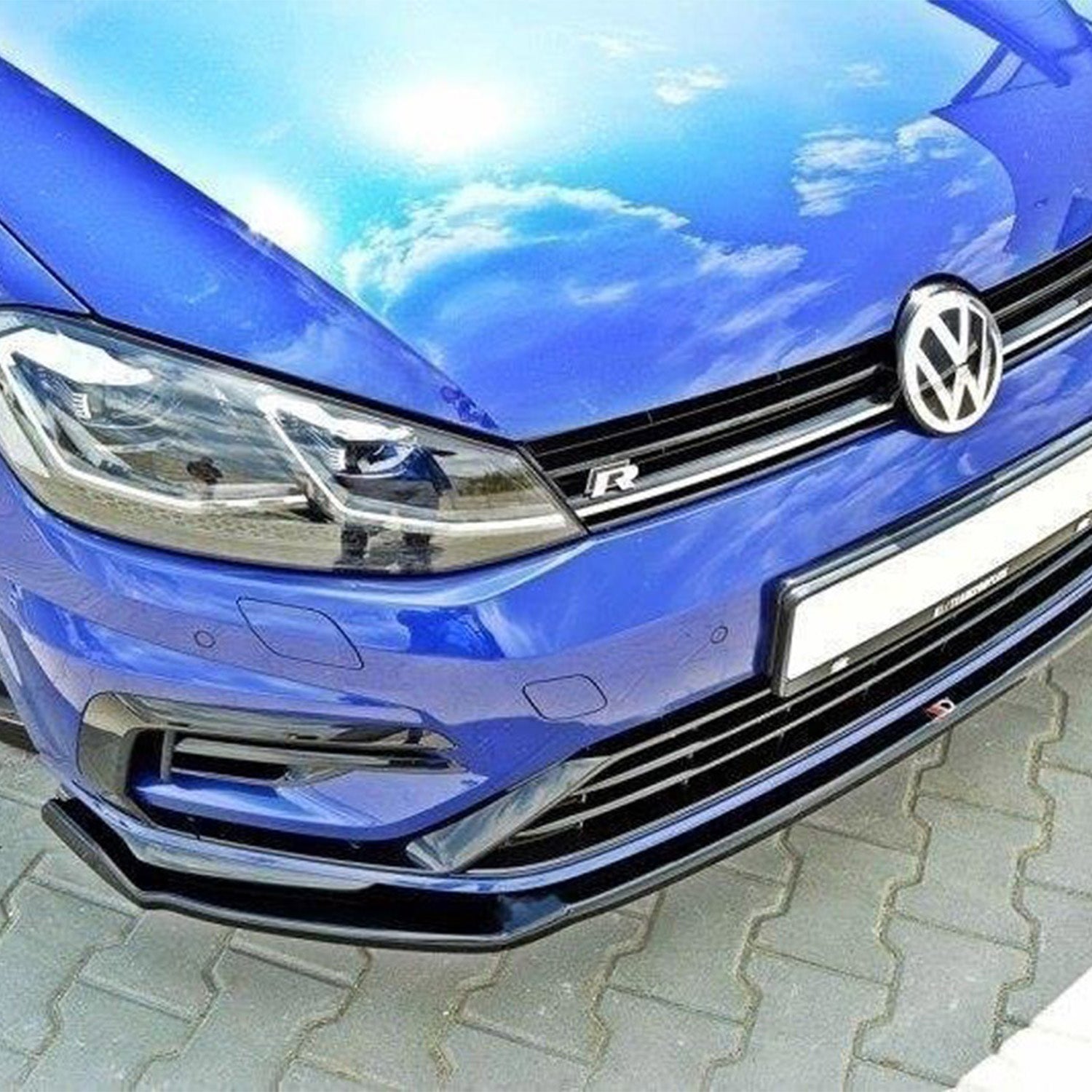 Maxton Design VW Golf R Mk7.5 V2 Gloss Black Front Splitter