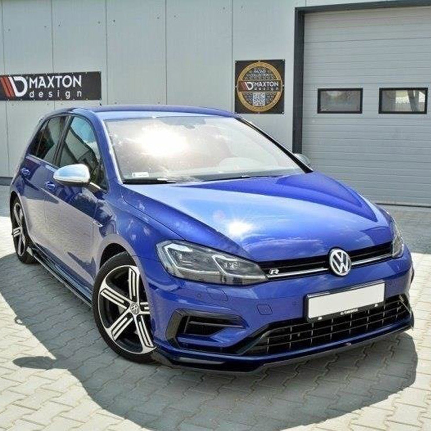 Maxton Design VW Golf R Mk7.5 V2 Gloss Black Front Splitter