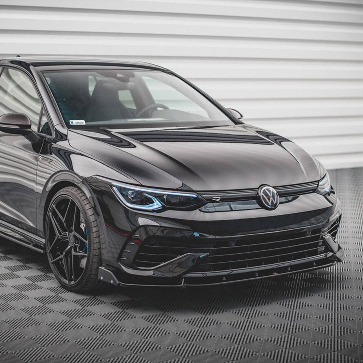 Maxton Design VW Golf R Mk8 Gloss Black Splitter + Flaps Fitted