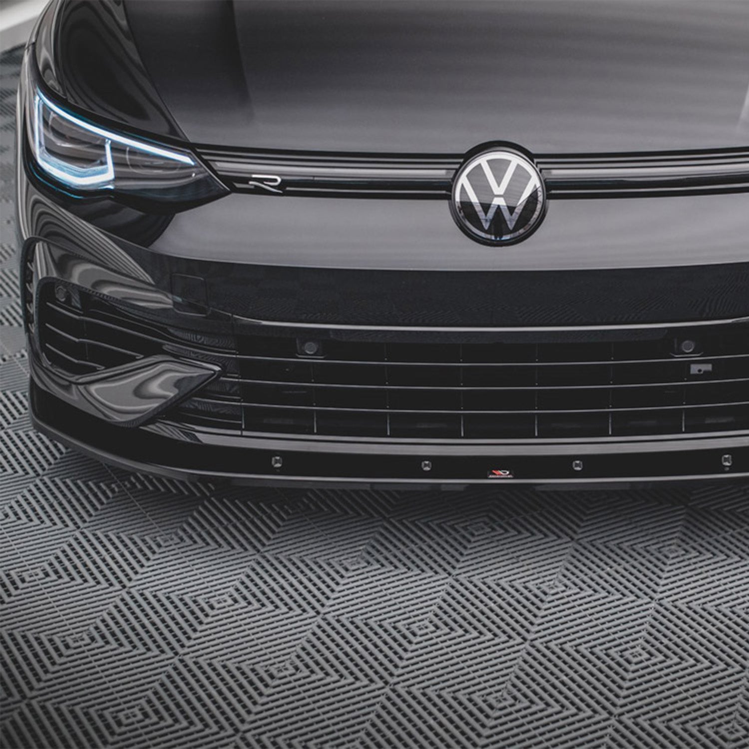 Maxton Design VW Golf R Mk8 V1 Gloss Black Front Splitter Fitted