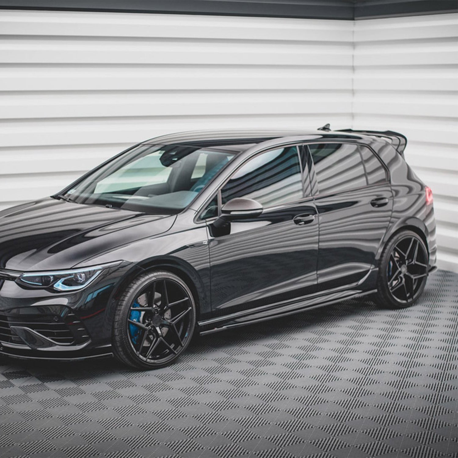 Maxton Design VW Golf R Mk8 V1 Gloss Black Side Skirts Fitted