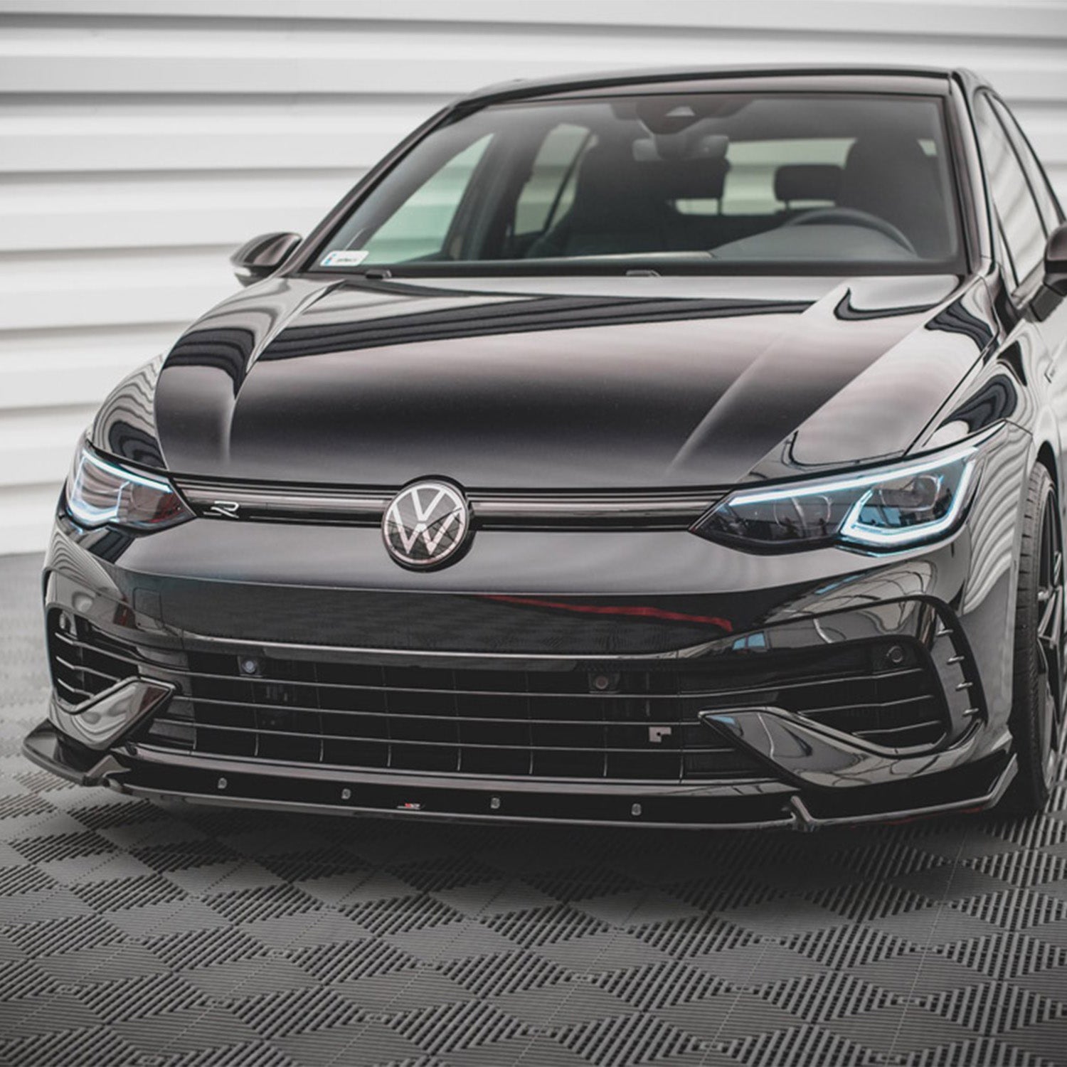Maxton Design VW Golf R Mk8 V2 Gloss Black Front Splitter Fitted