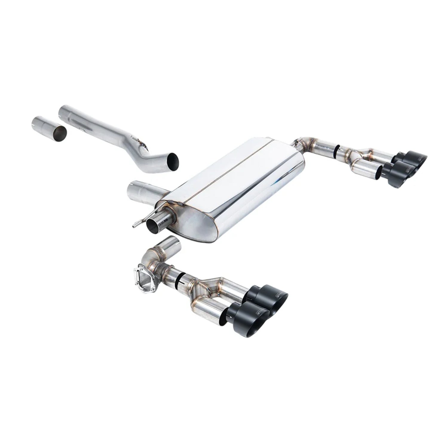 Milltek Sport BMW F70 M135 xDrive Exhaust System Cerakote Black Tailpipes