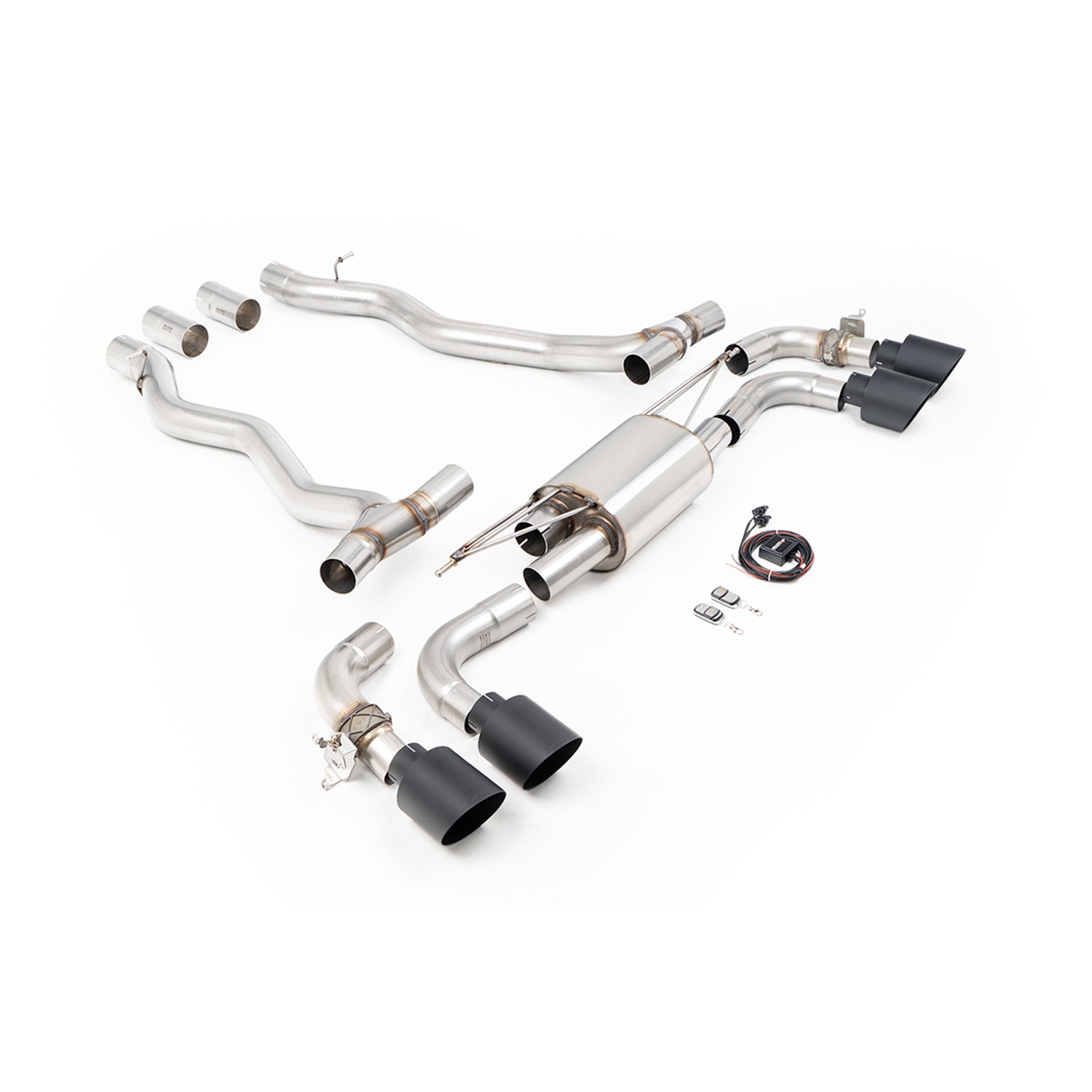 Milltek Sport BMW G90 & G99 M5 Axle Back Exhaust System (NAS/ROW Spec Vehicles) - Cerakote Black Tailpipes